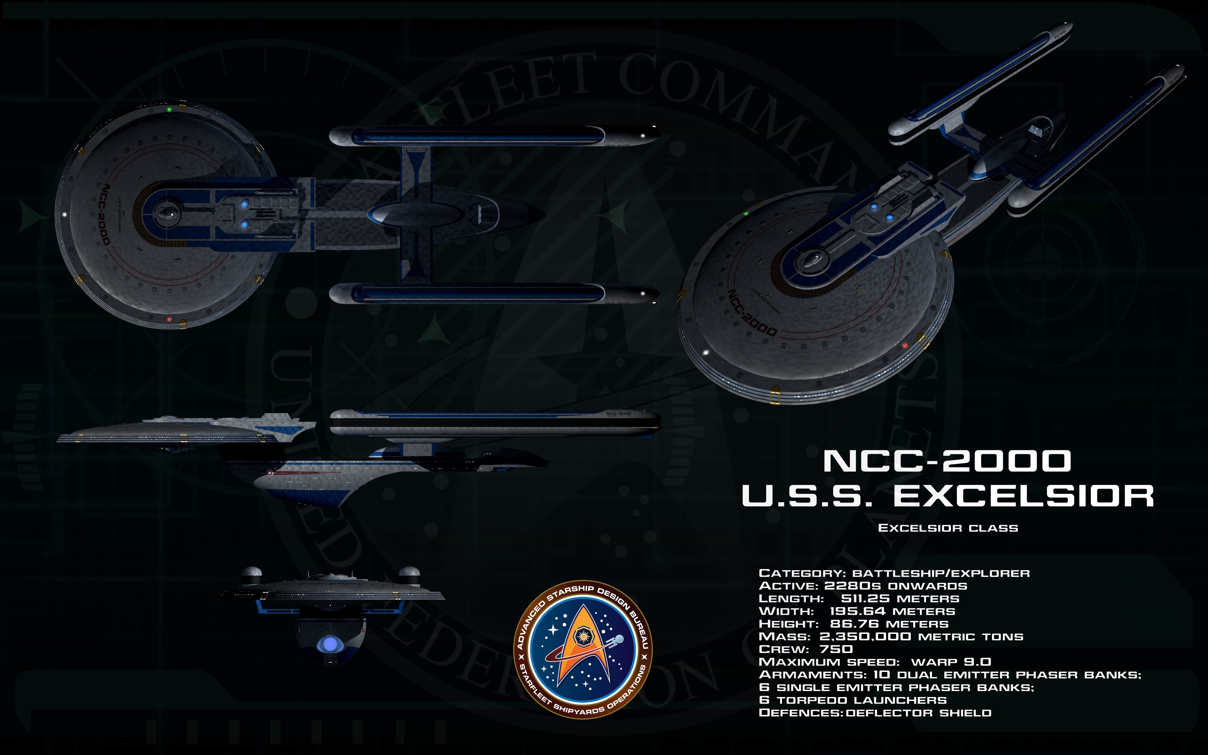 Star Trek USS Excelsior Star Trek Ships 4000x2500