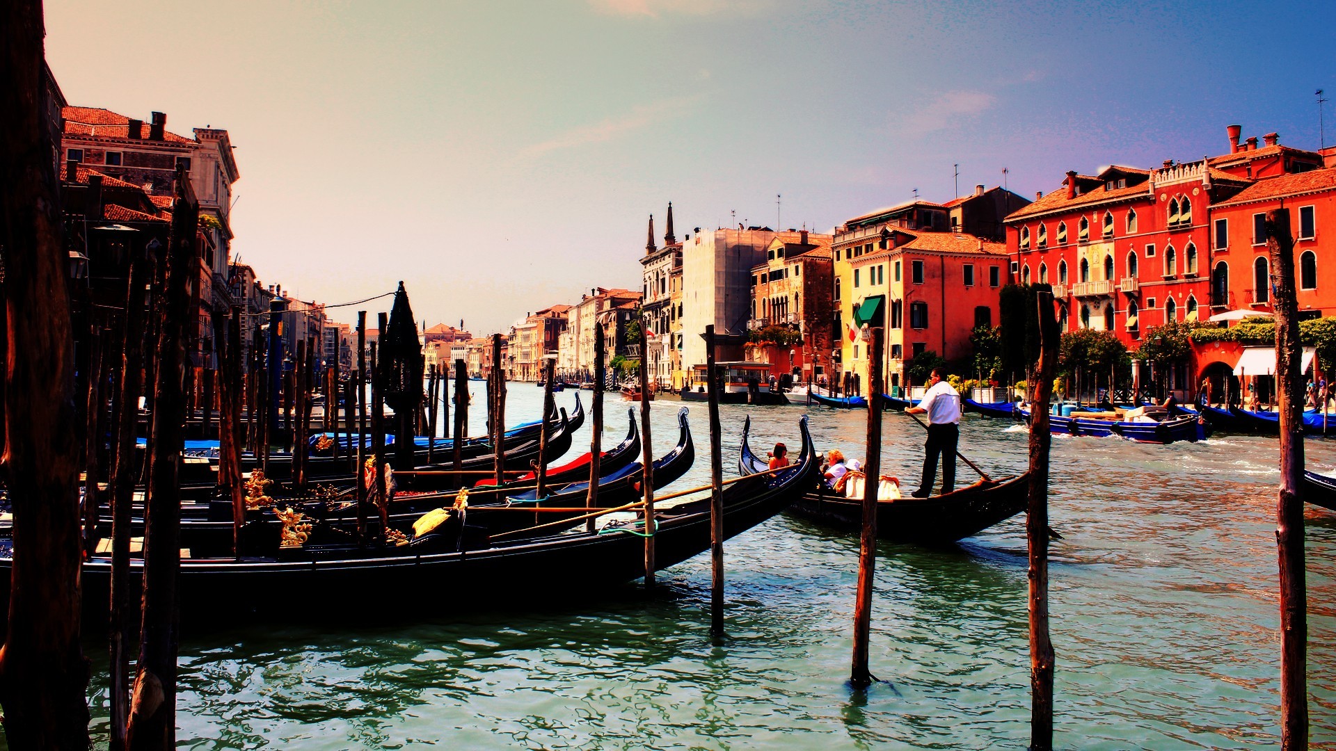 Venice Gondolas City Grand Canal Canal 1920x1080
