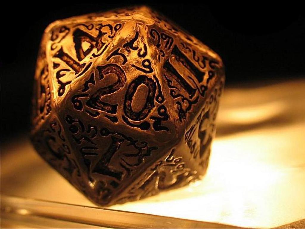 Dungeons And Dragons D20 Dice Gold Numbers 1024x768