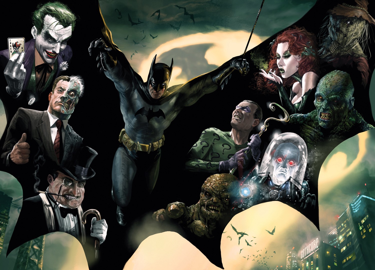 Dc Comics Batman Comic Art Joker The Riddler Mr Freeze Two Face Wallpaper Resolution 1500x1080 Id Wallha Com