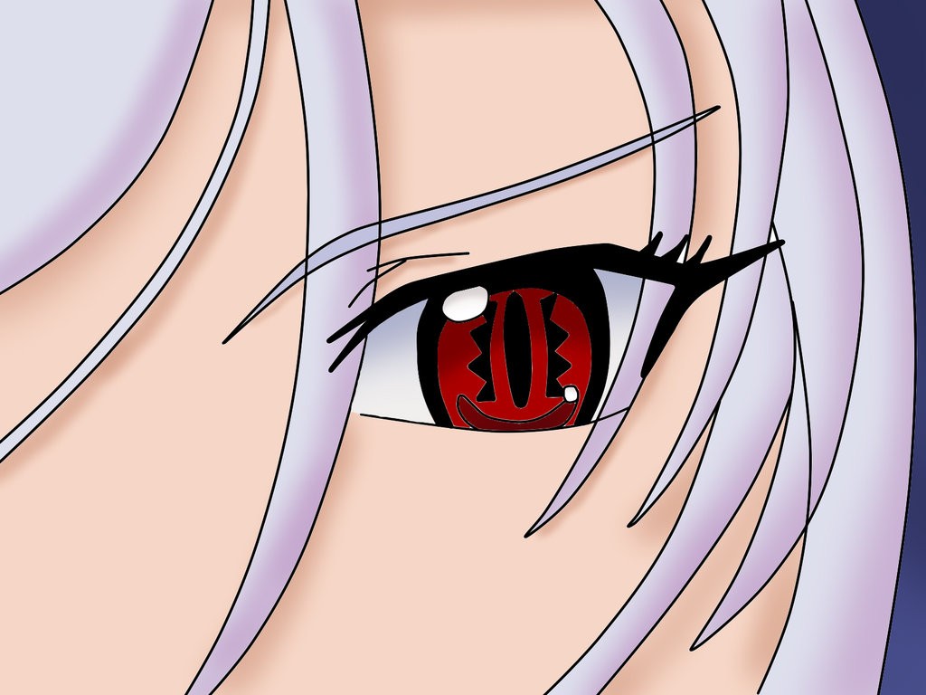 Akashiya Moka Rosario Vampire Anime Girls Face Red Eyes White Hair Vampires 1024x768