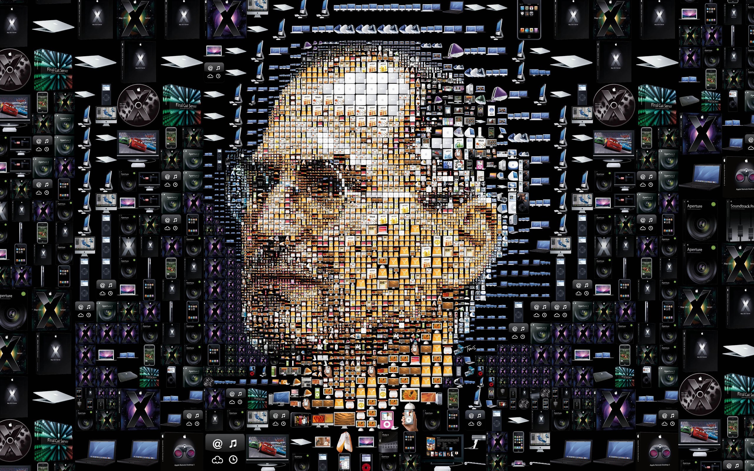 Steve Jobs Mosaic Digital Art Men Artwork Face 2560x1600