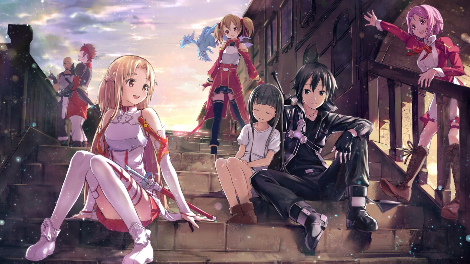 Sword Art Online Kirigaya Kazuto Mills Andrew Gilbert Yuuki Asuna Yui MHCP001 Ayano Keiko Shinozaki  1920x1080