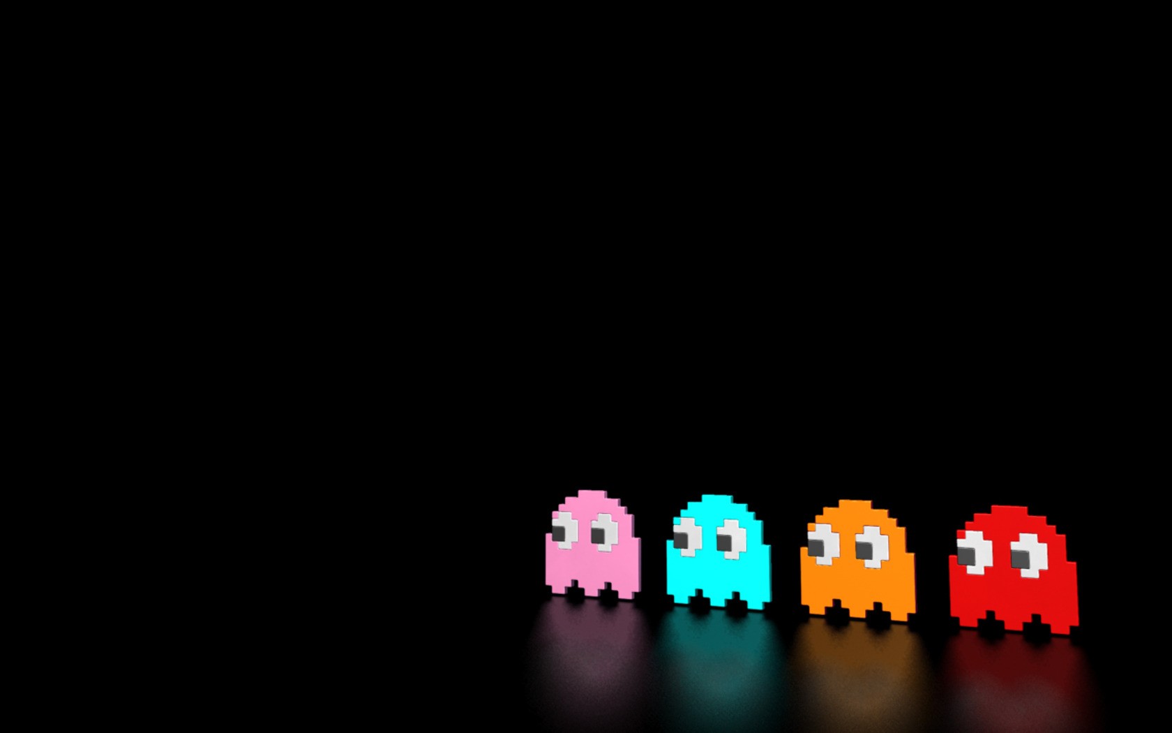 Pacman Video Games Clyde Inky Pinky Blinky Retro Games Digital Art 1680x1050