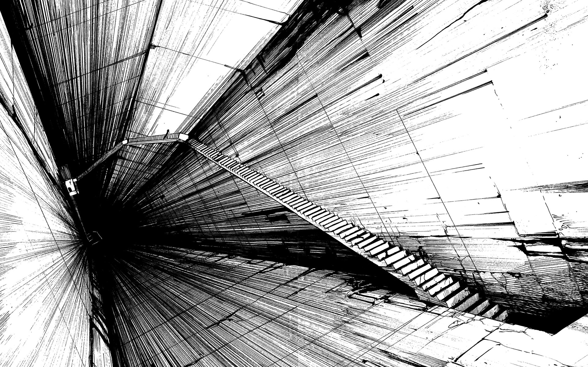 Stairs Manga Tsutomu Nihei Monochrome 1920x1200