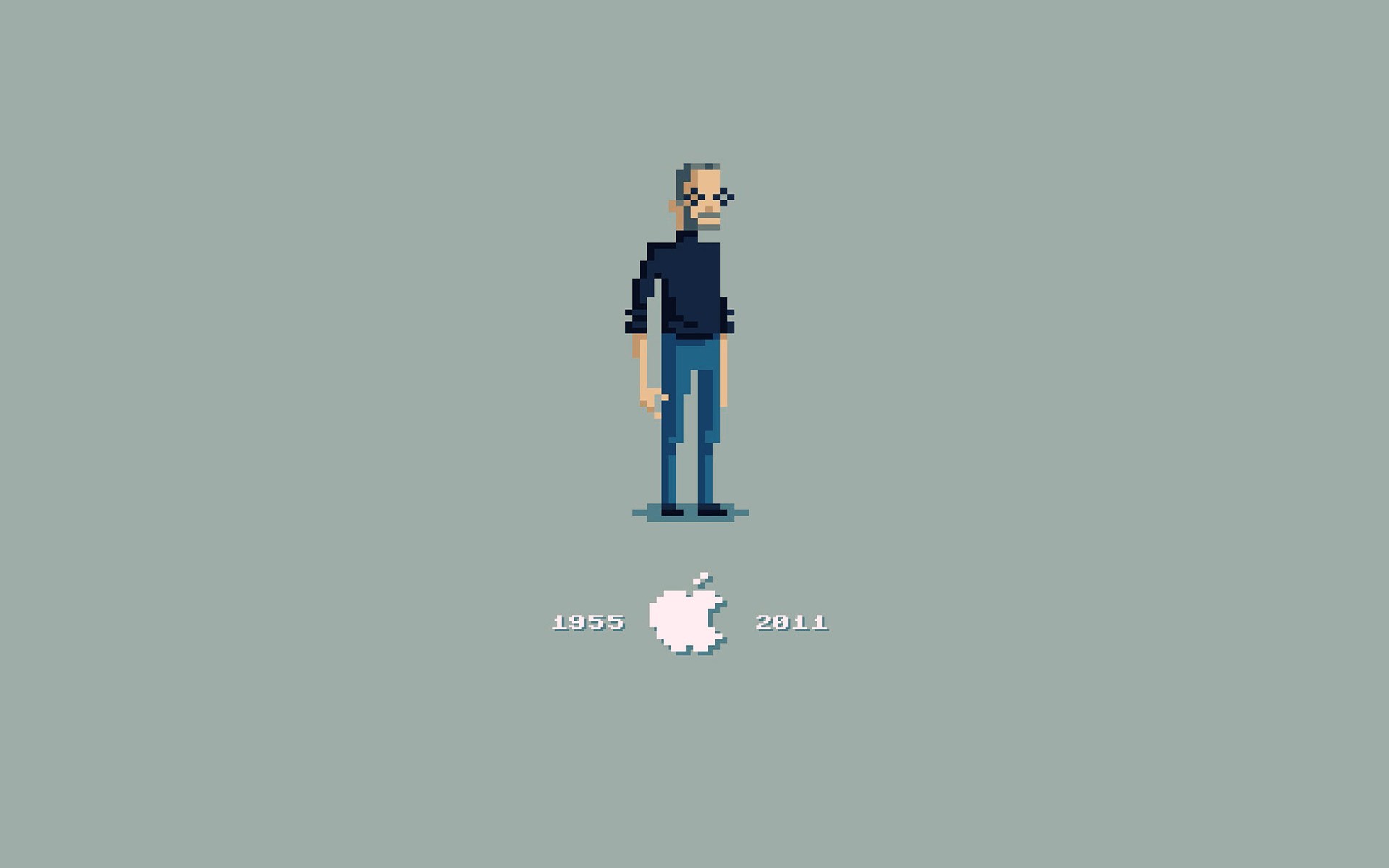 Steve Jobs Pixels Simple Minimalism 1920x1200