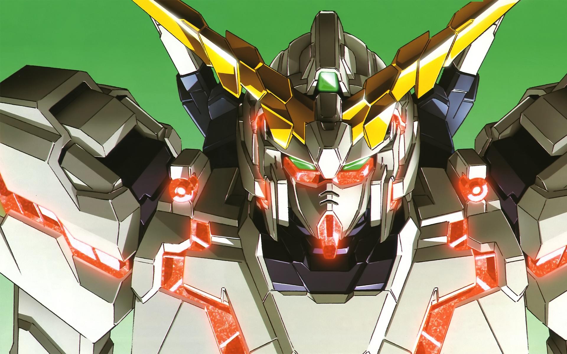 Mobile Suit Gundam Unicorn RX 0 Unicorn Gundam Mech Green Background 1920x1200