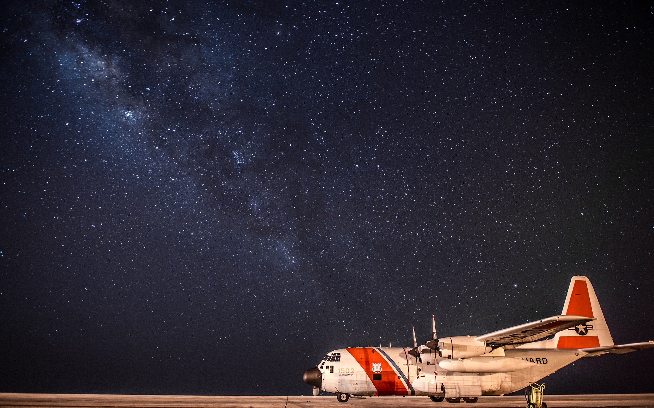 Milky Way Space Coast Guard Lockheed C 130 Hercules 2560x1600