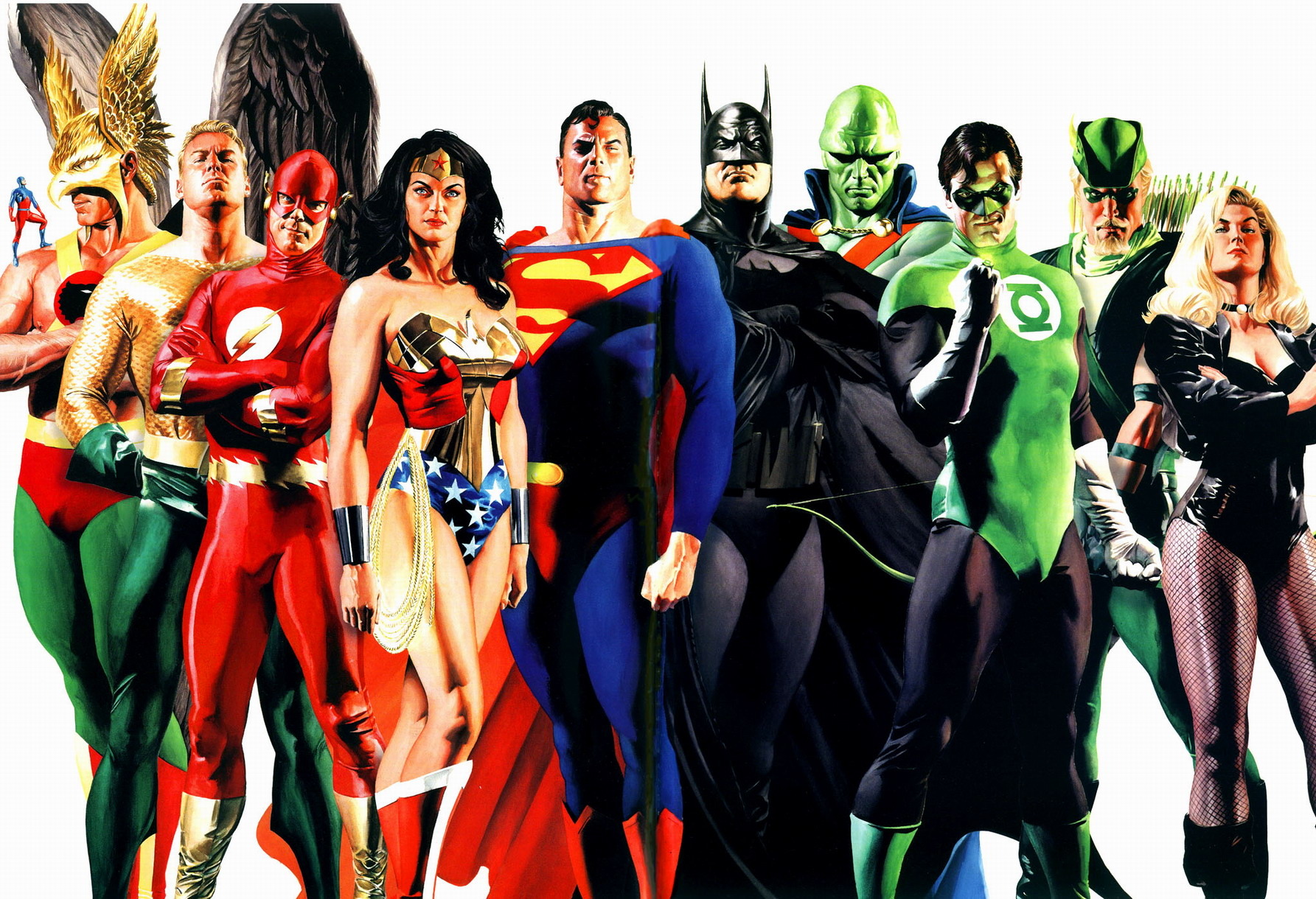 Atom DC Comics Hawkman Flash Wonder Woman Superman Batman Martian Manhunter Green Lantern Green Arro 1785x1220