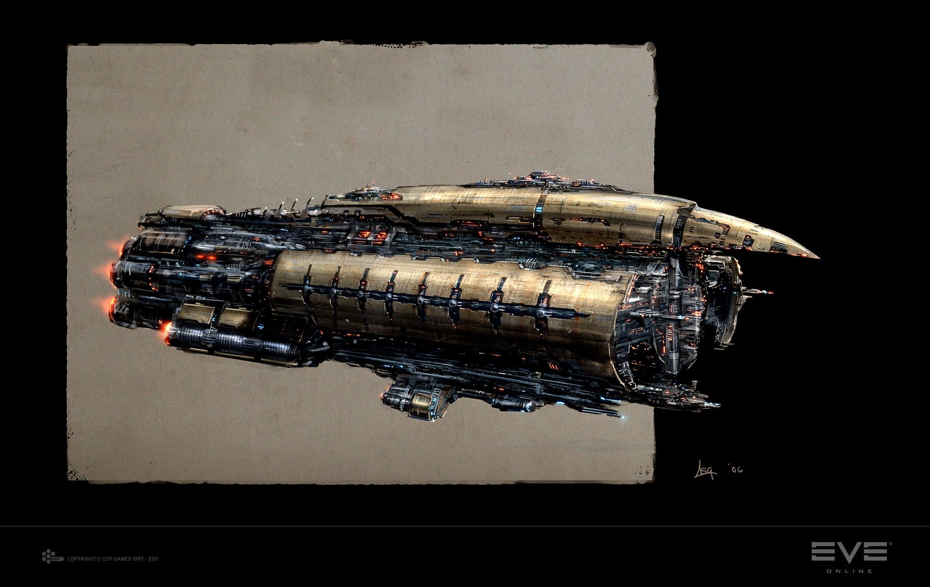 EVE Online Amarr Spaceship Artwork 1900x1200