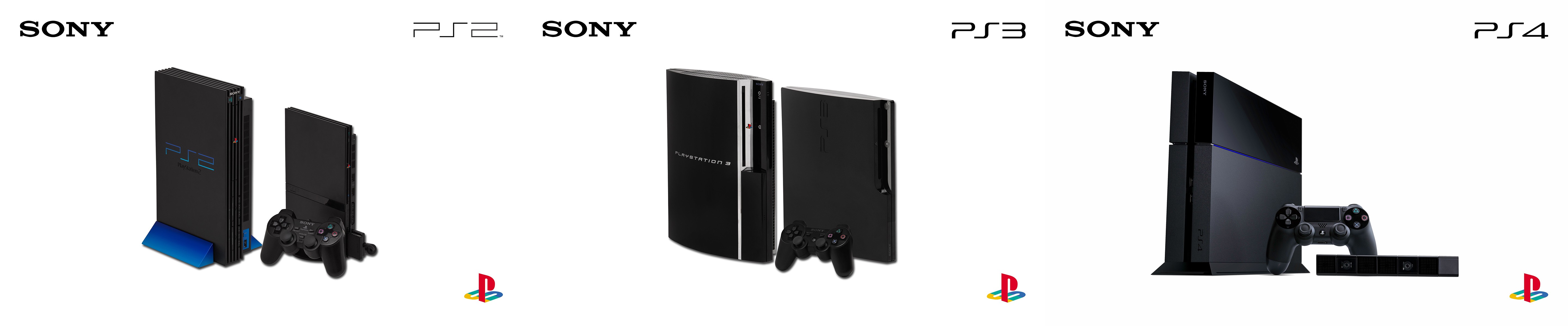 PlayStation PlayStation 2 PlayStation 3 Triple Screen Sony PlayStation 4 Simple Background 5760x1200