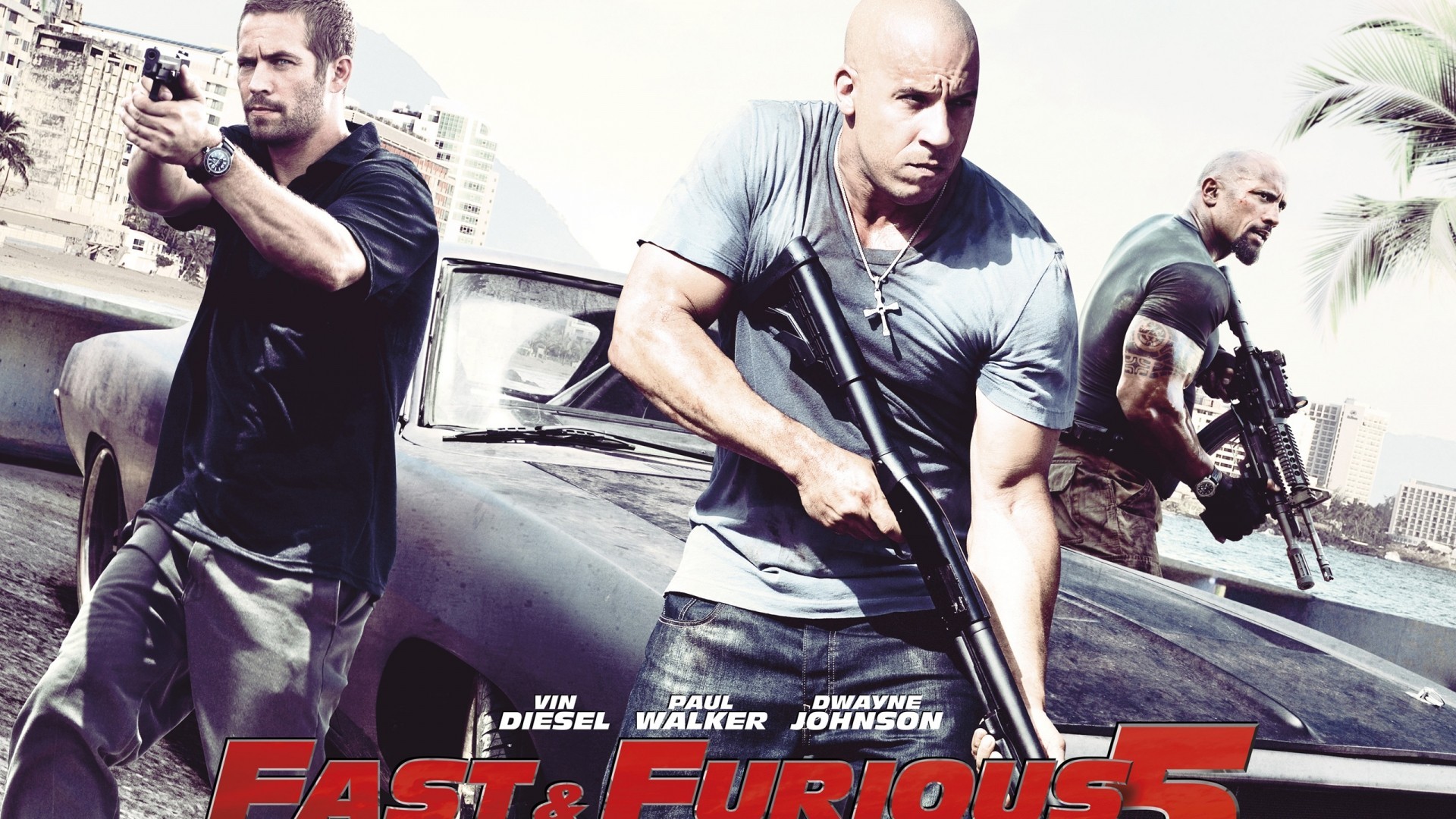 Movies Fast And Furious Dwayne Johnson Paul Walker Vin Diesel 1920x1080