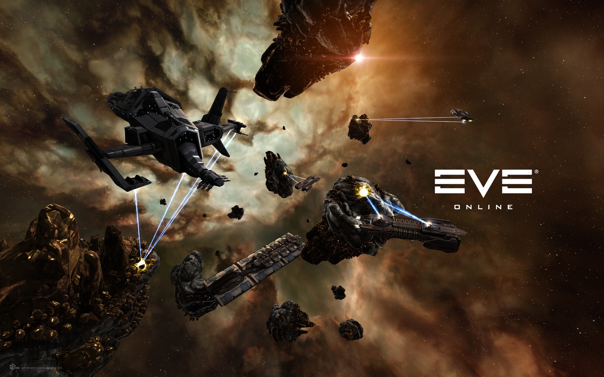 EVE Online Space Spaceship Mining Caldari Video Games 1920x1200