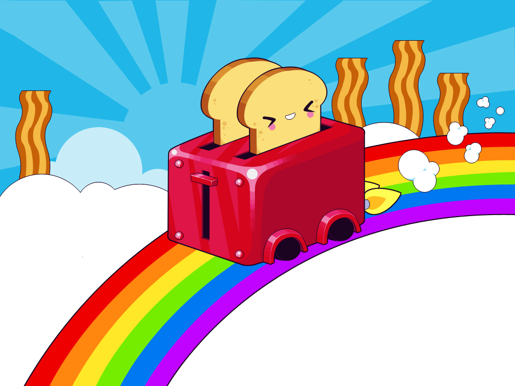 Colorful Toasts Digital Art Rainbows 1024x768