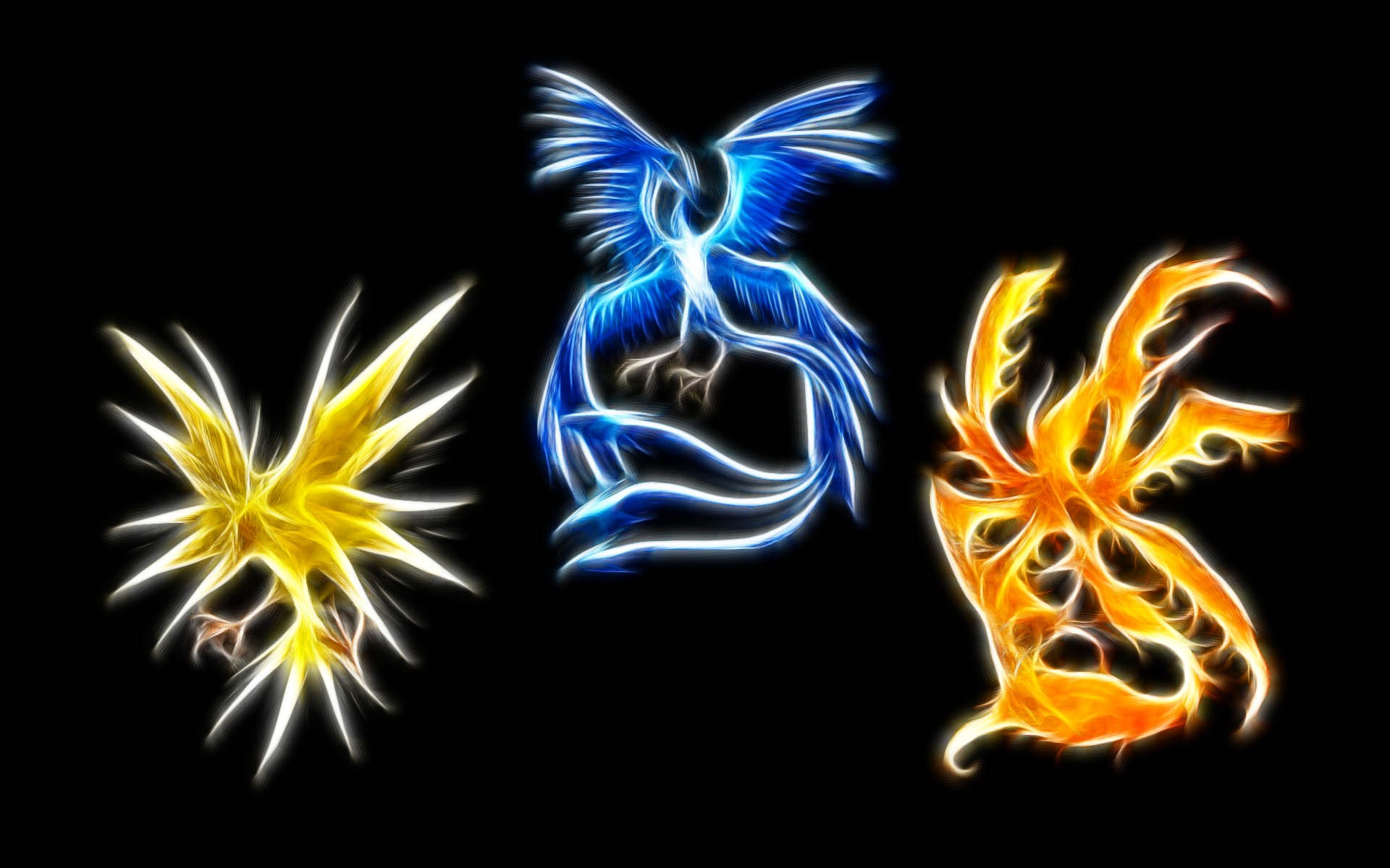 Pokemon Fractalius Zapdos Articuno Moltres 1920x1200