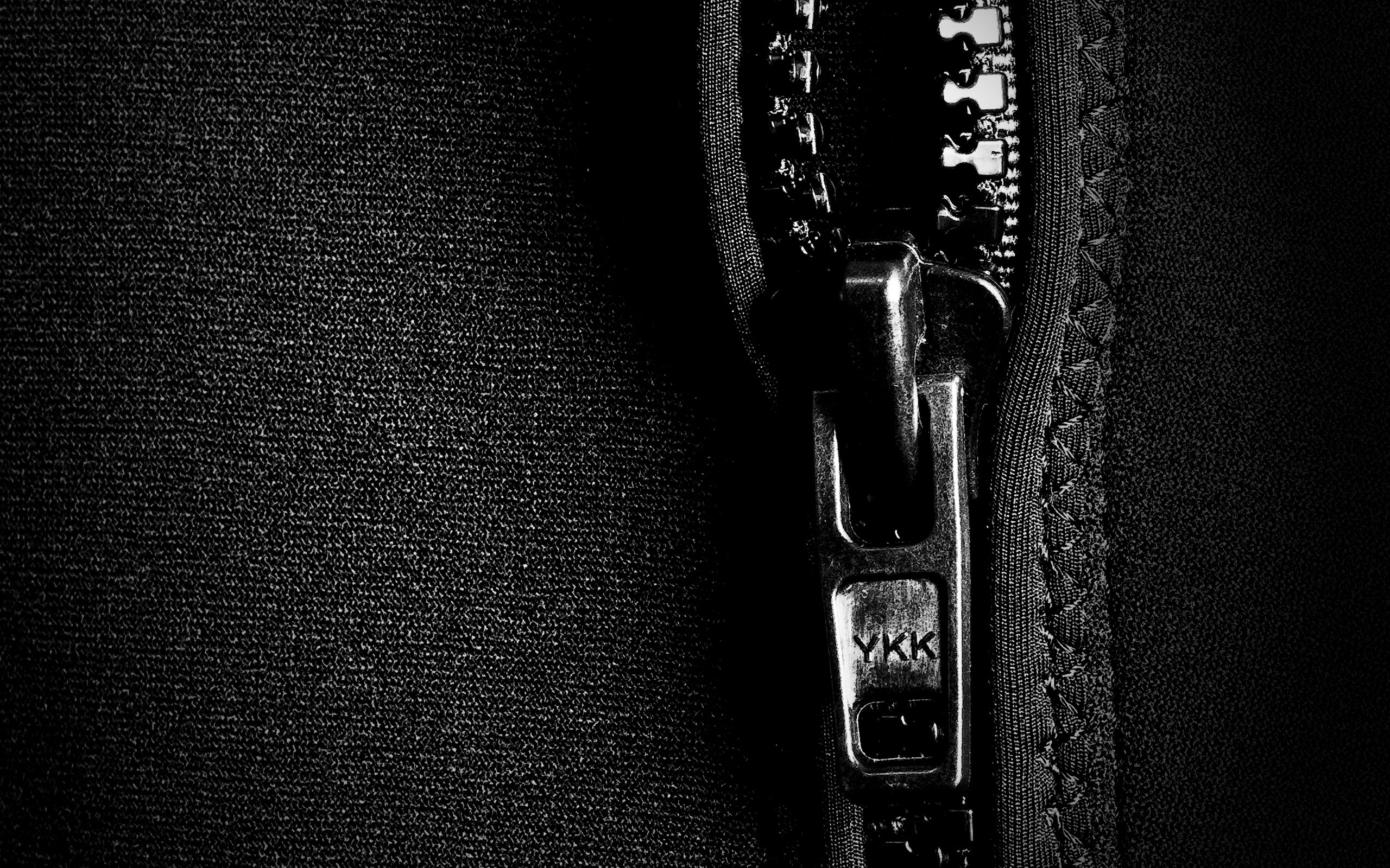 Closeup Zippers Metal Clothing Monochrome 2560x1600