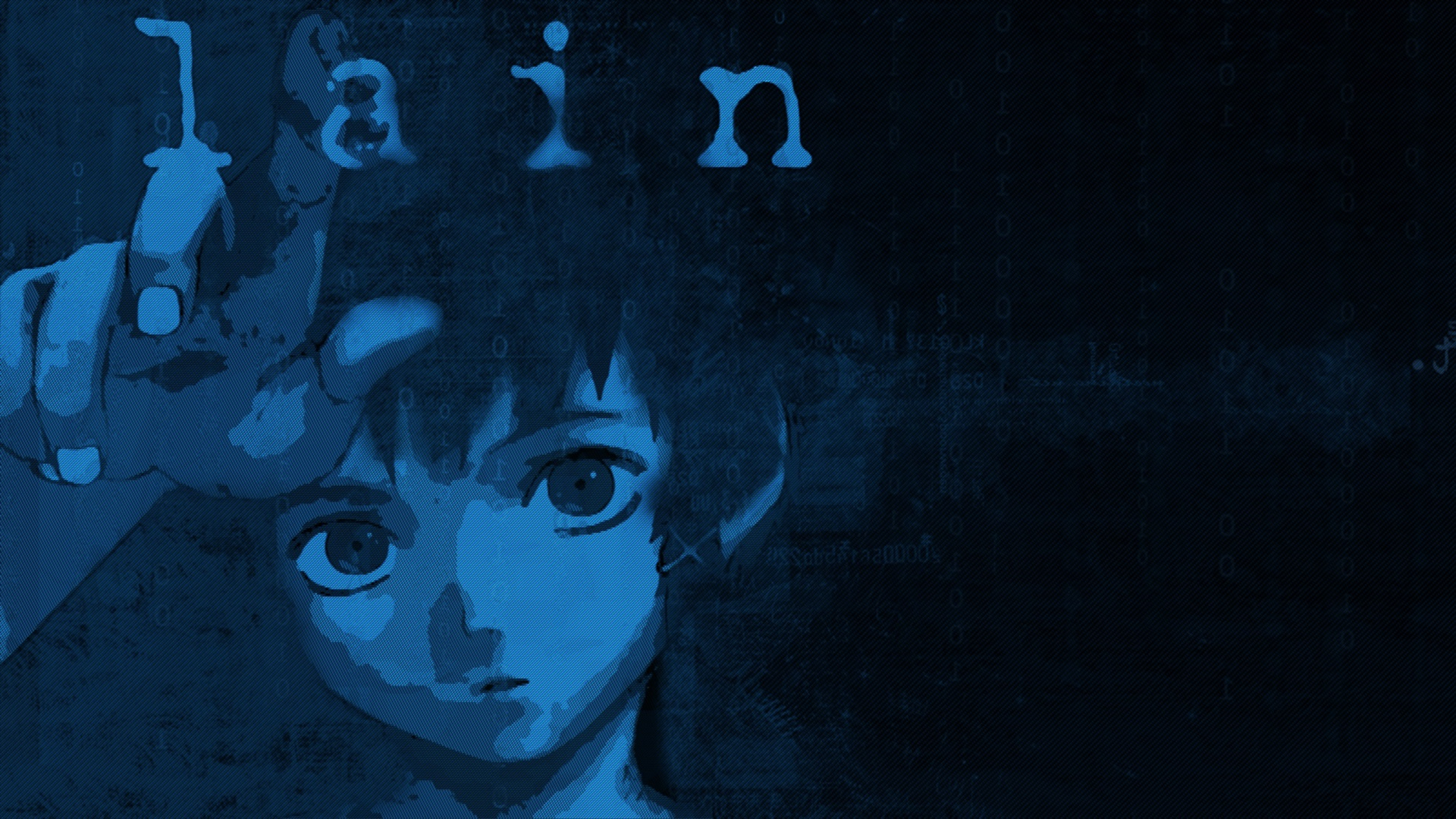 Serial Experiments Lain Lain Iwakura Anime Blue Face Wallpaper Resolution 19x1080 Id Wallha Com