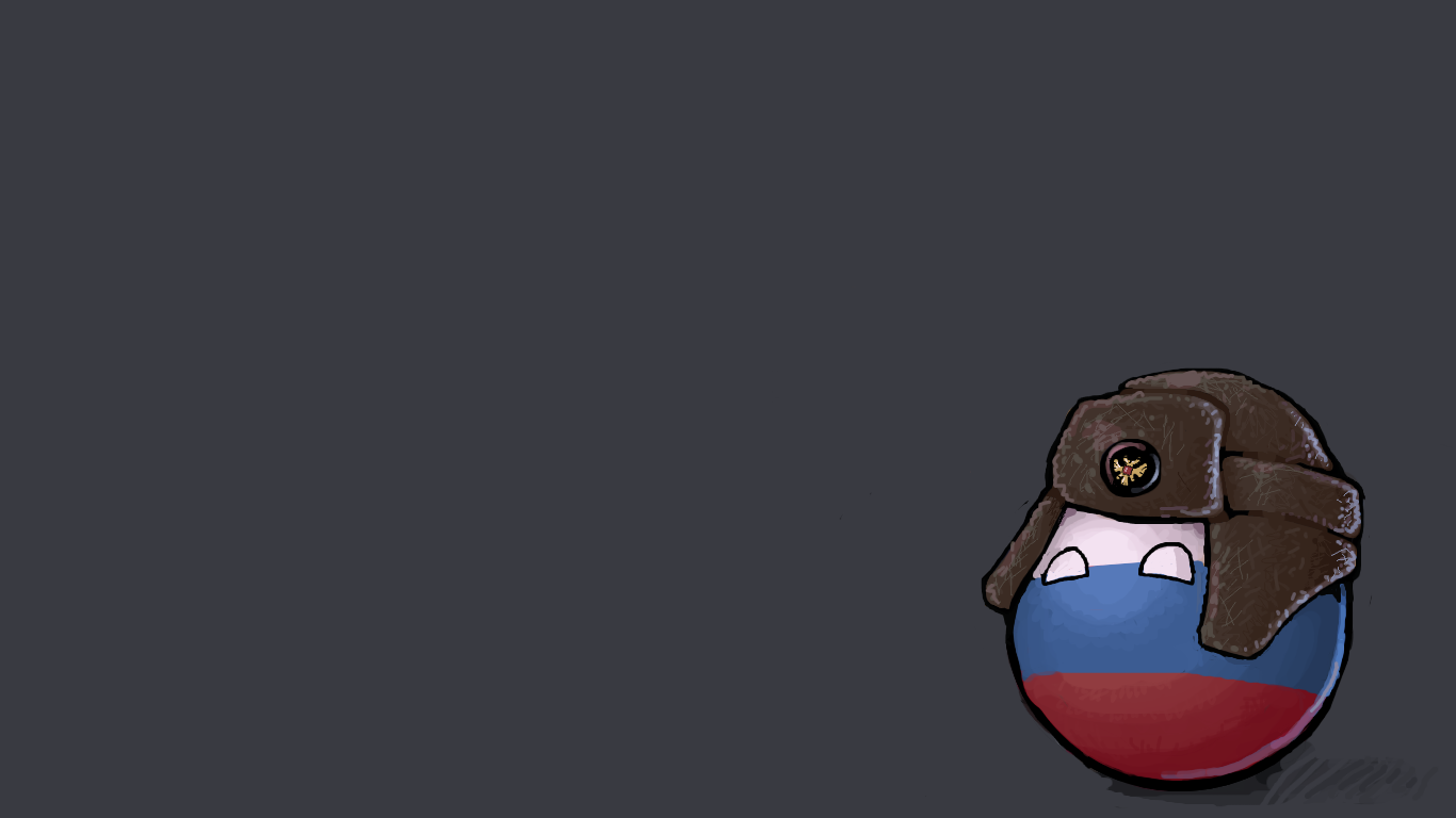 Russia Ushanka Minimalism Countryballs 1366x768