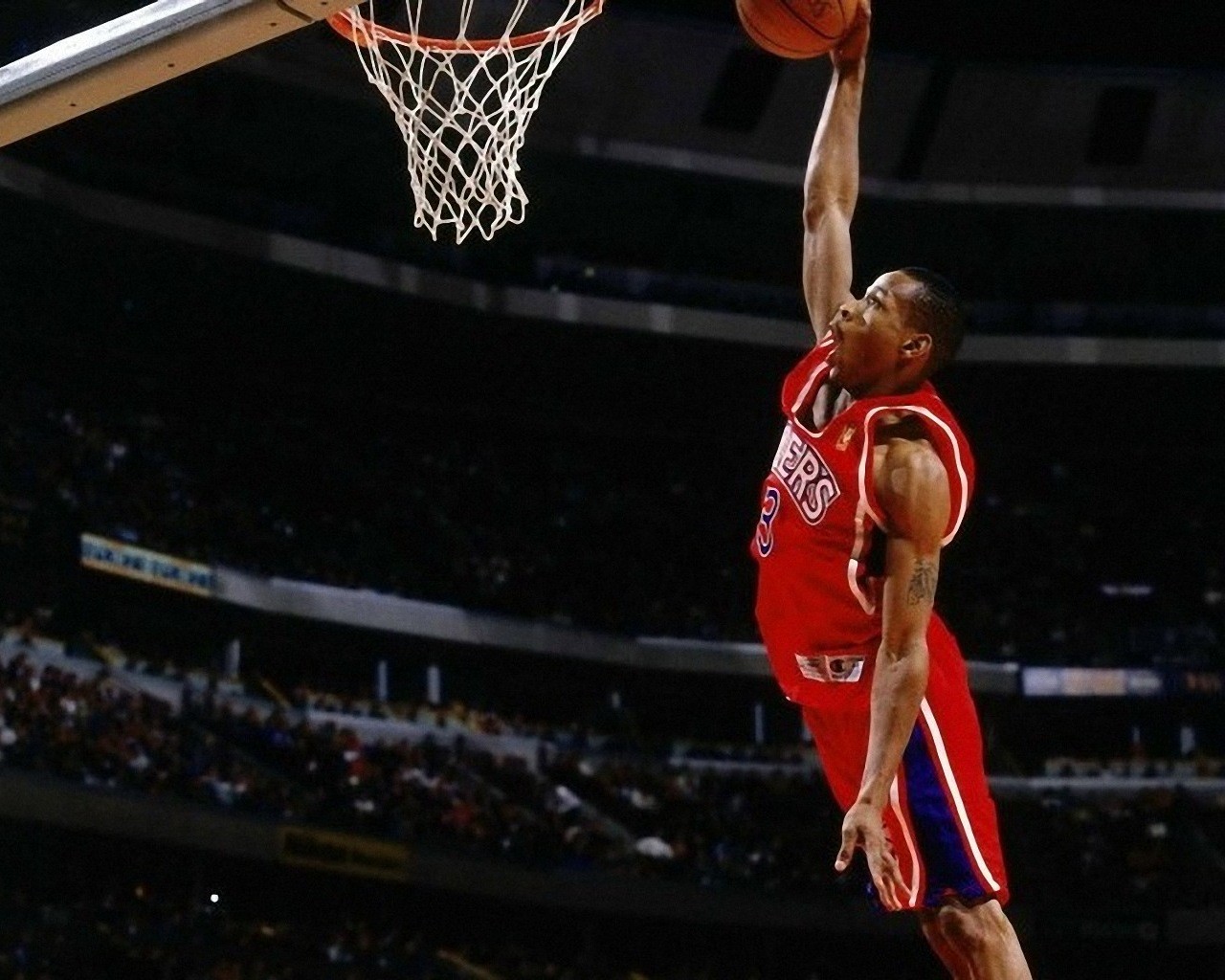 NBA Allen Iverson Philadelphia 76ers Philadelphia Basketball Sports Dunks Hoop 1280x1024