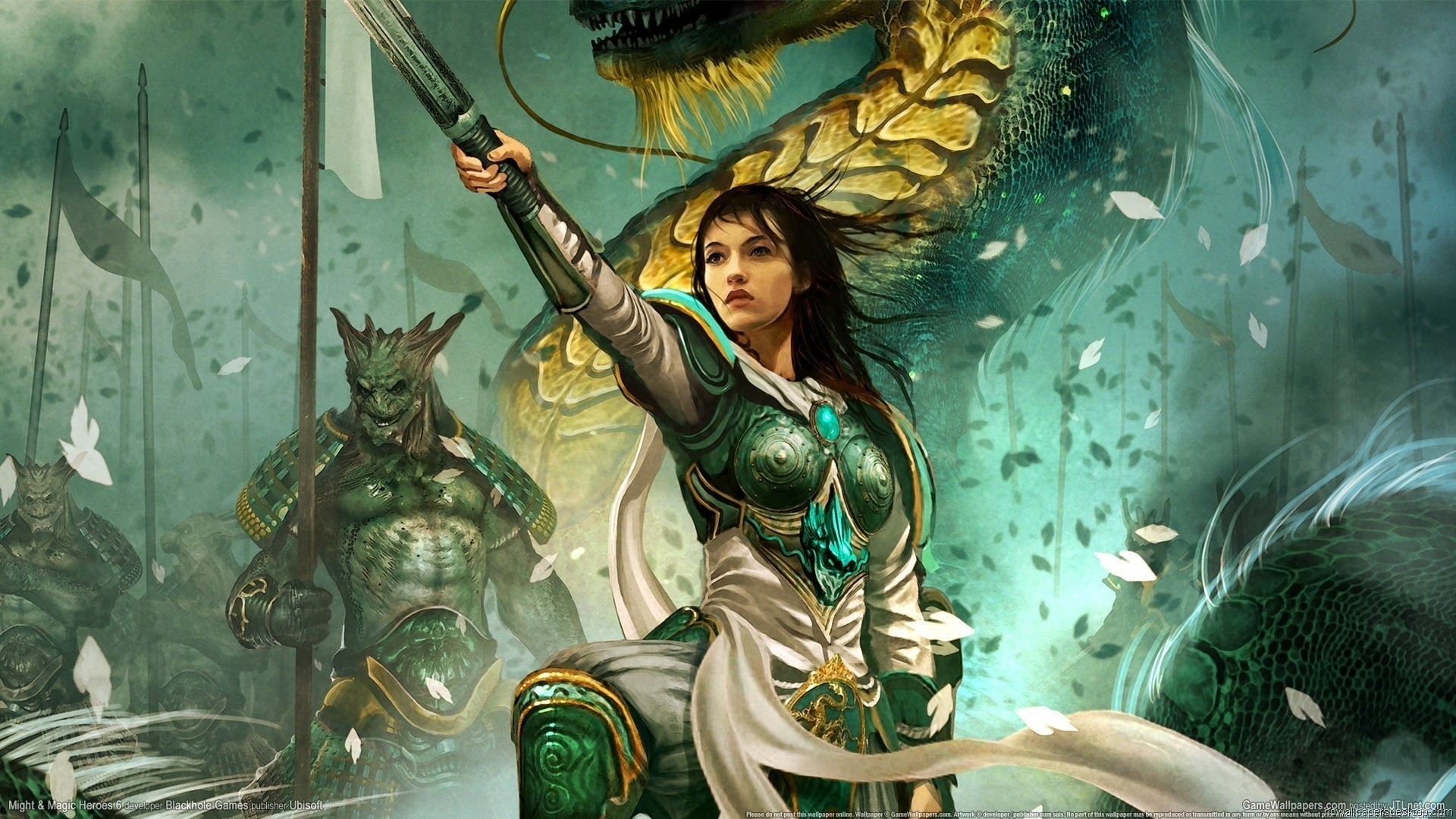 Heroes Of Might And Magic Vi Artwork Fantasy Art Women Armor Sword Warrior Knight Dragon Heroes Of M 1920x1080