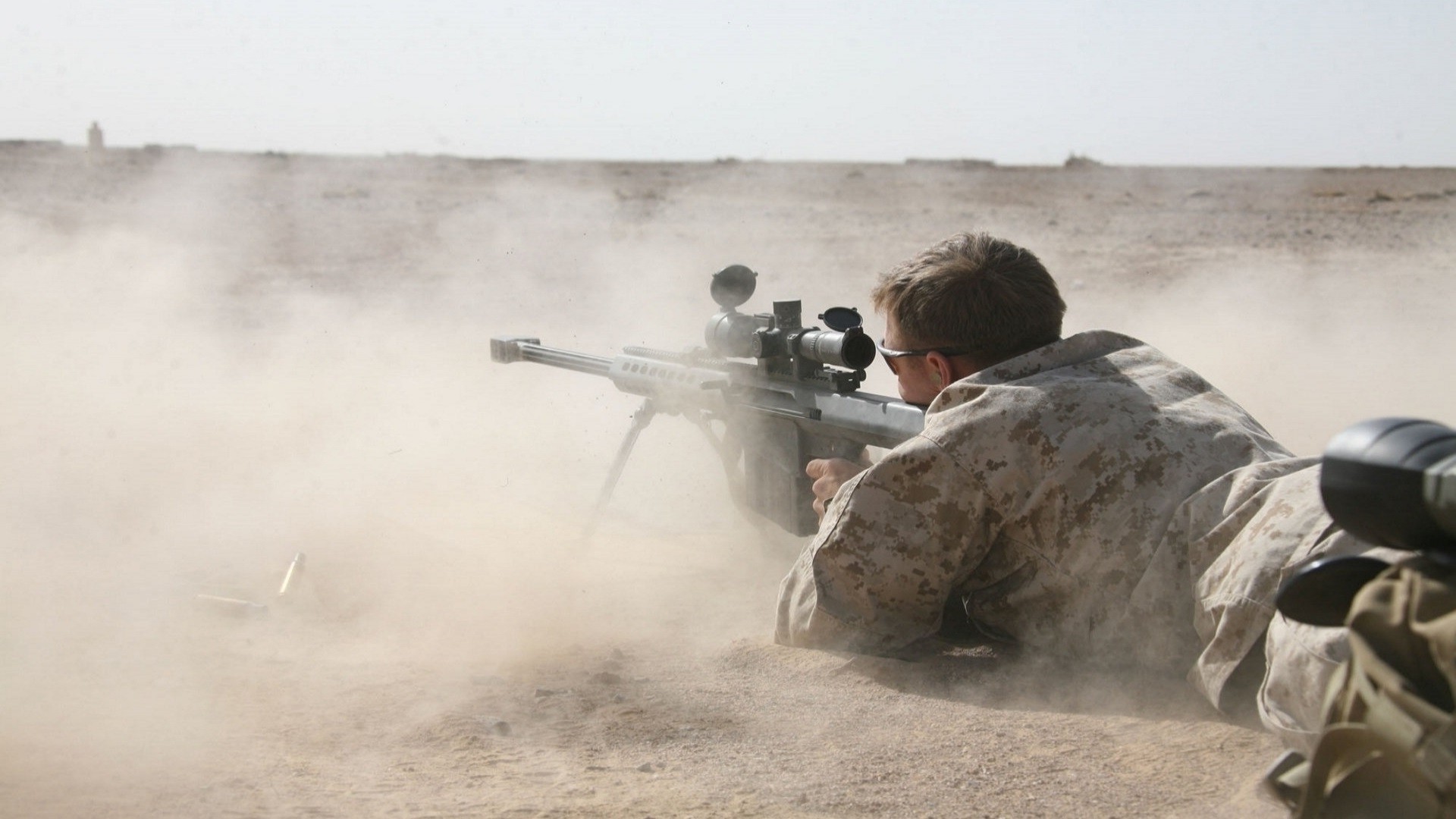 Sniper Rifle Soldier Desert Barrett 50 Cal 1920x1080