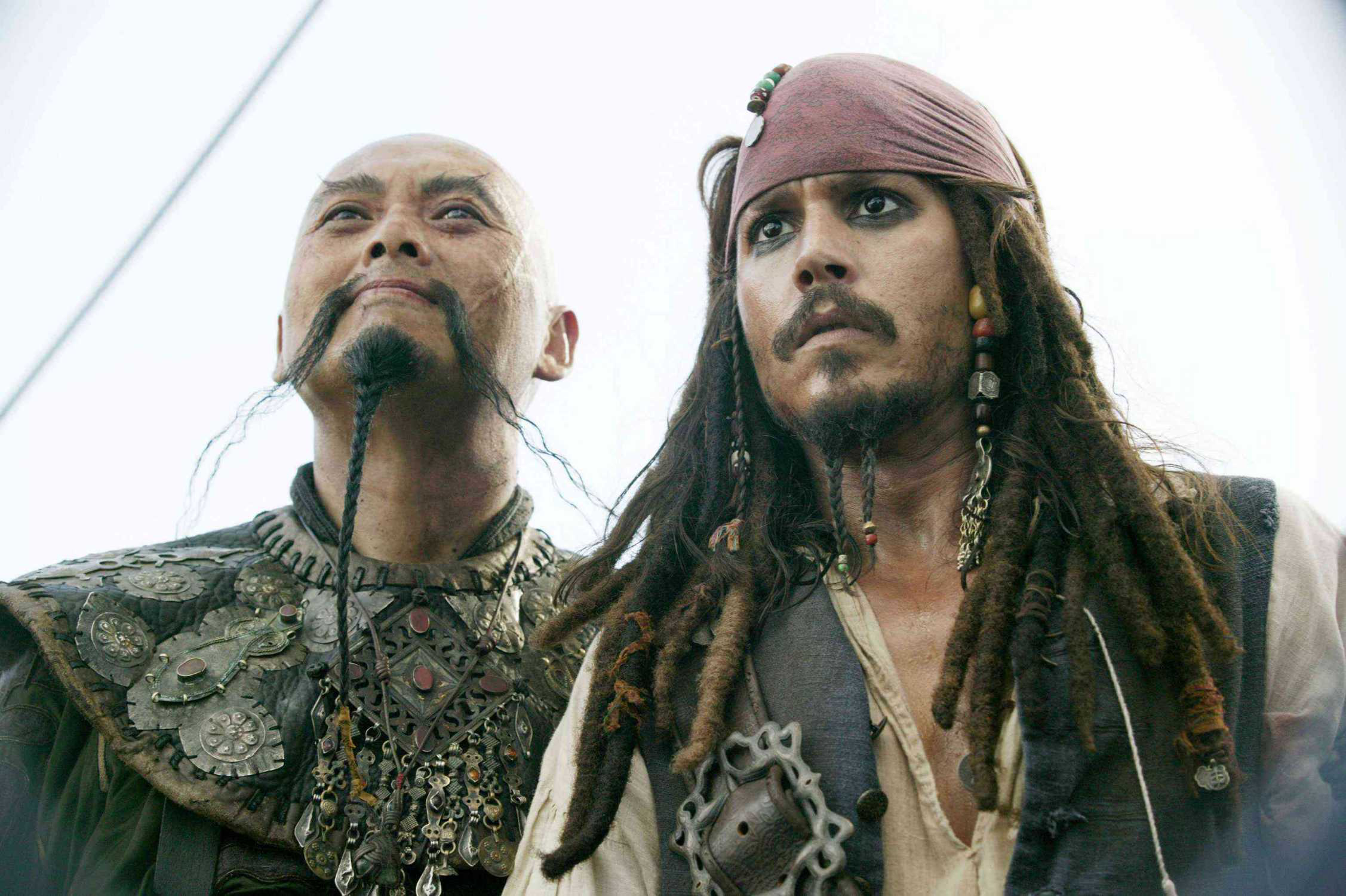 Johnny Depp Jack Sparrow Captain Sao Feng Chow Yun Fat 2254x1500