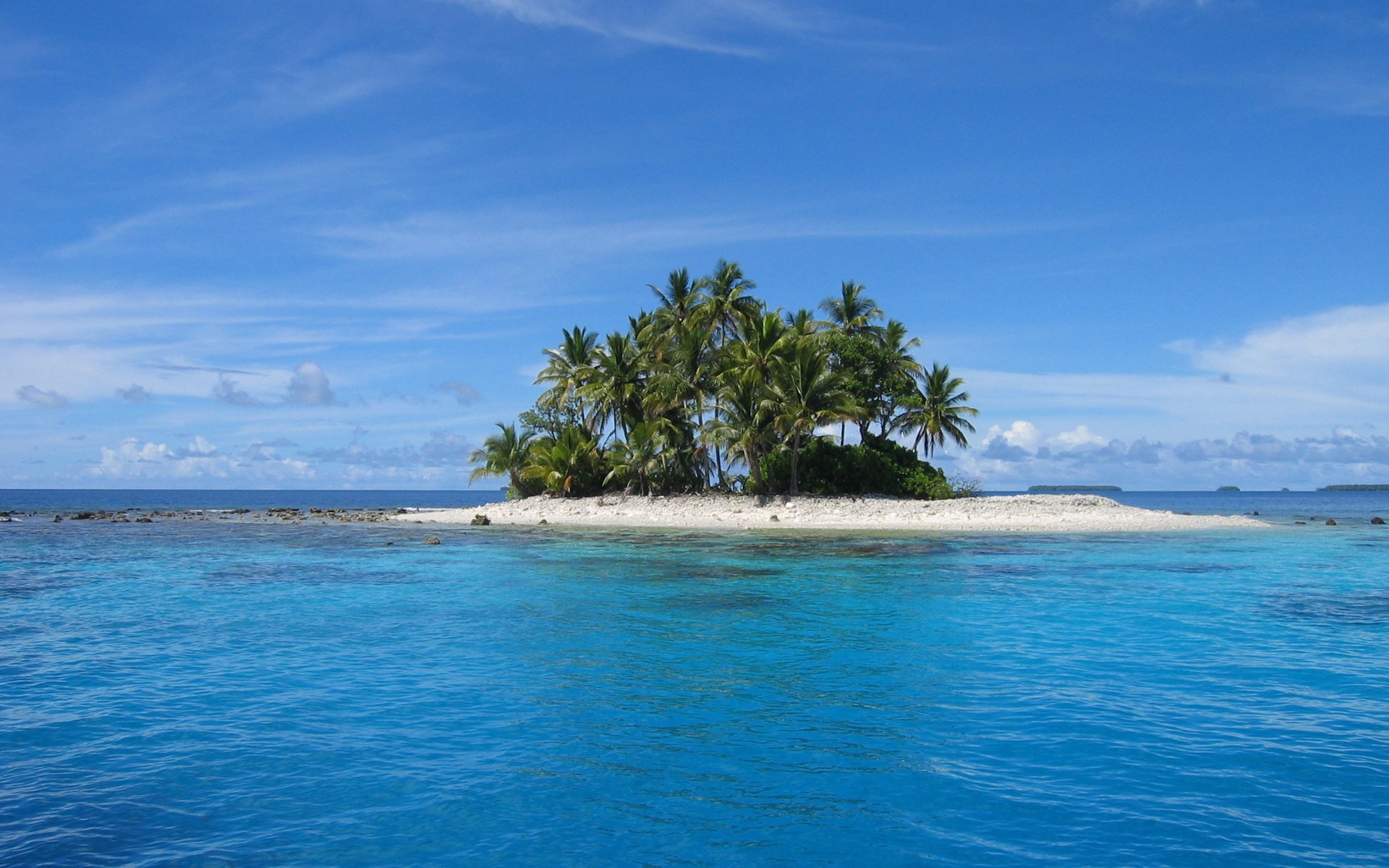 Island Atolls Palm Trees Landscape Tropical 1920x1200