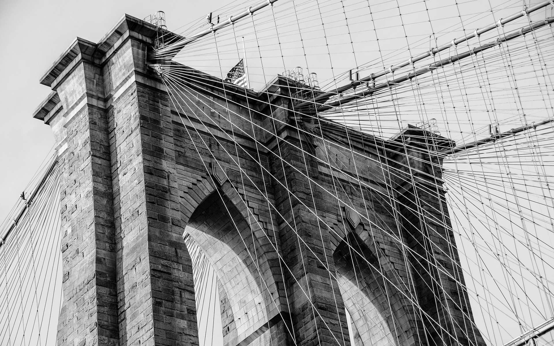 Architecture Monochrome Brooklyn New York City Bridge 1920x1200