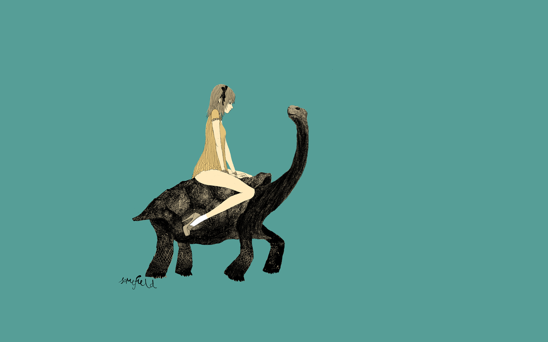Tortoises Women Minimalism Animals Legs Simple Background Turquoise 1920x1200