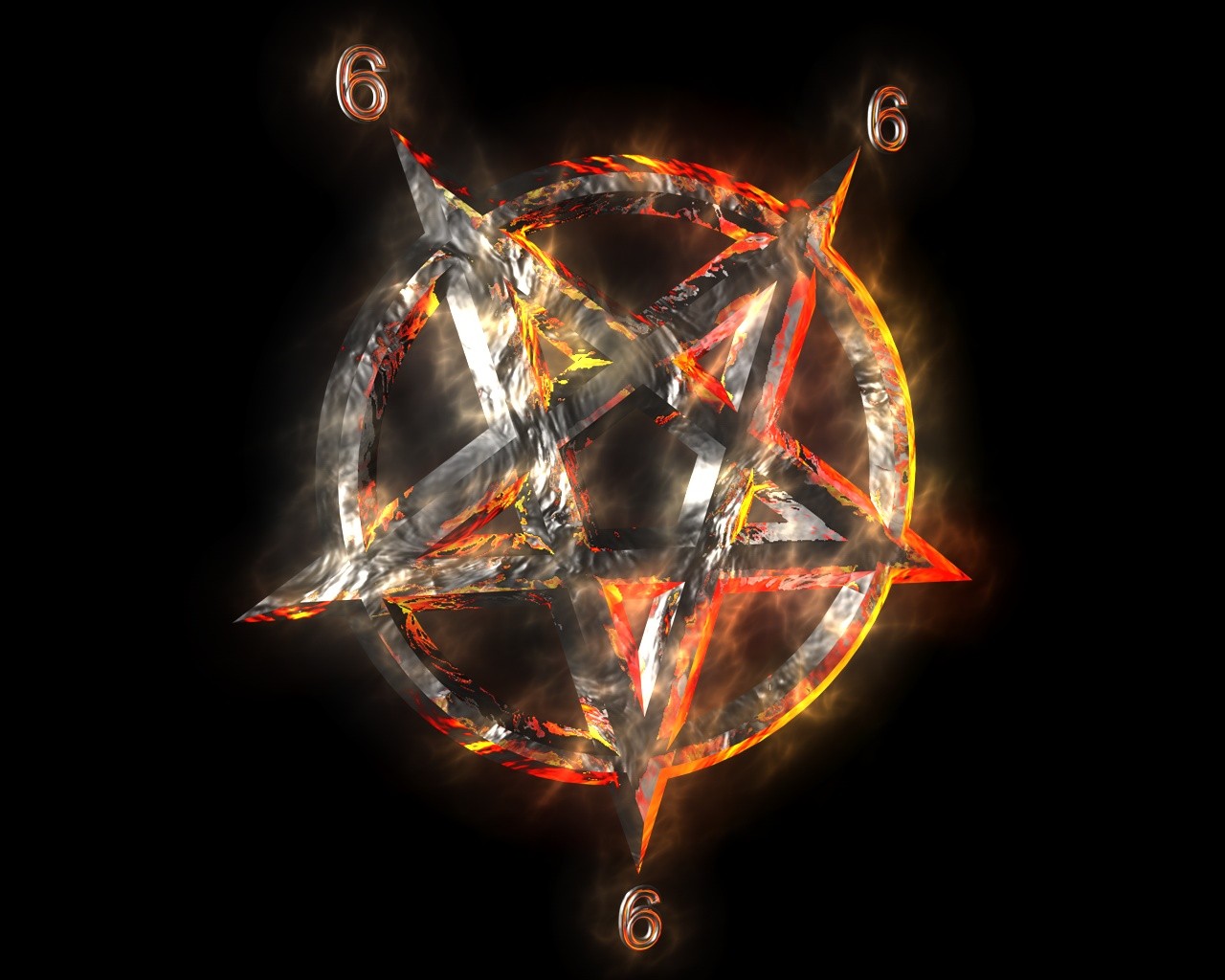 Pentagram Inverted Pentagram Satanic Number Of The Beast 1280x1024