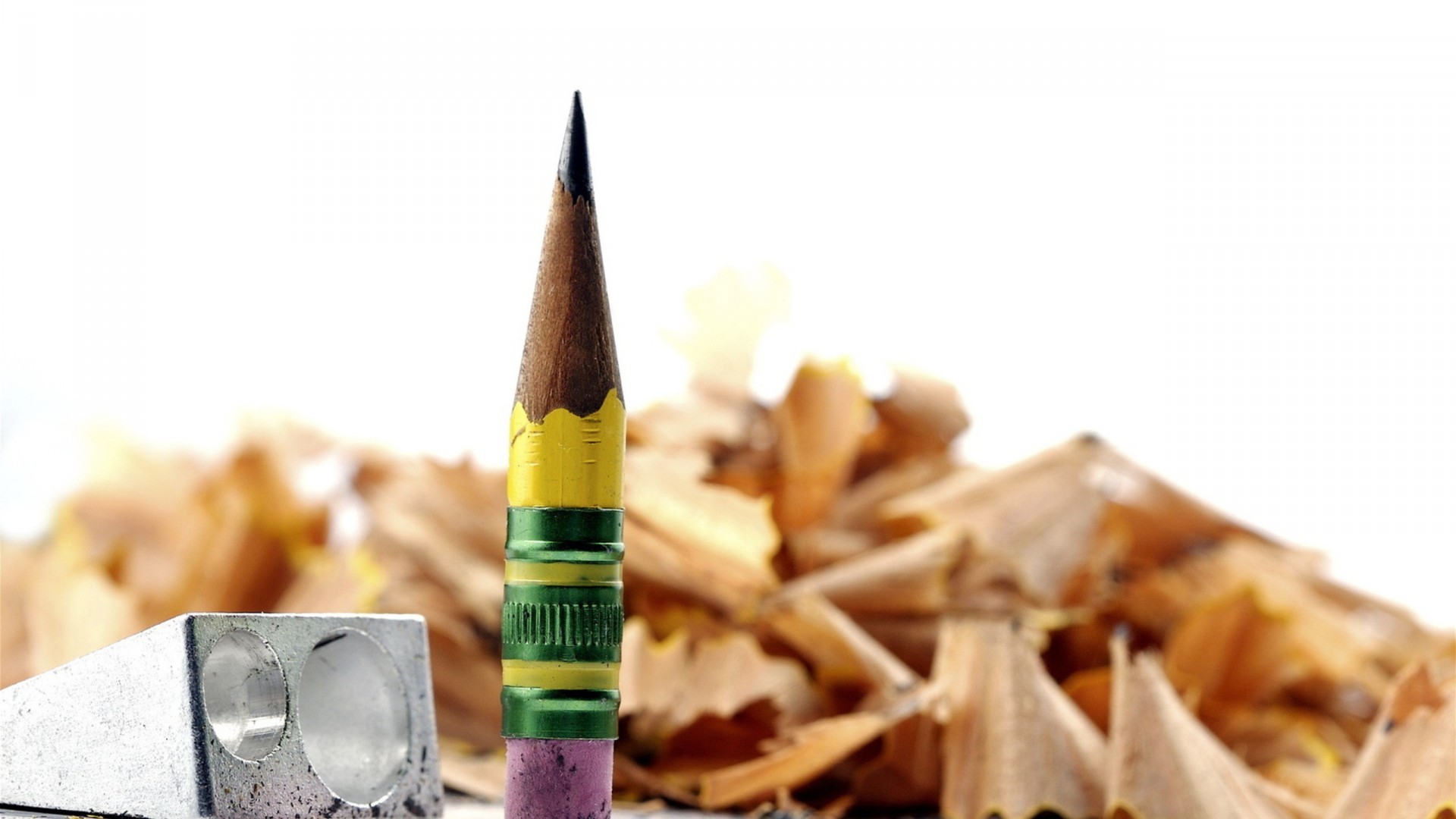 Pencil Sharpener Pencils Macro 1920x1080