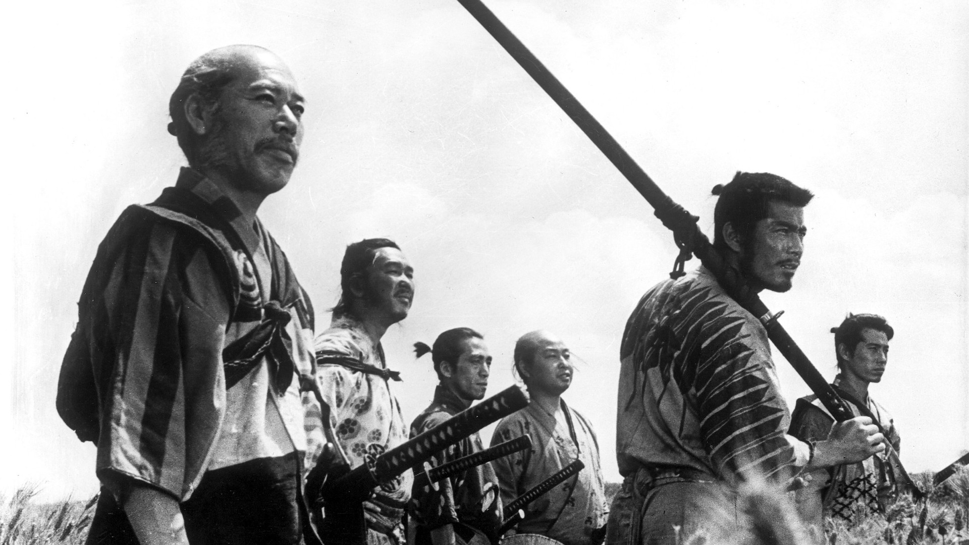 Movies Akira Kurosawa Monochrome Movie Scenes 1920x1080
