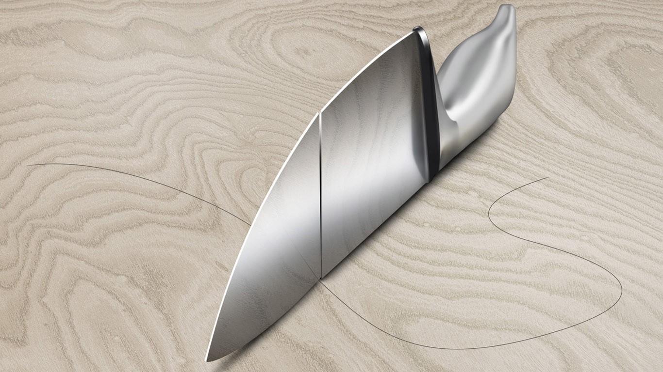 Artwork Knives Wooden Surface 1366x768