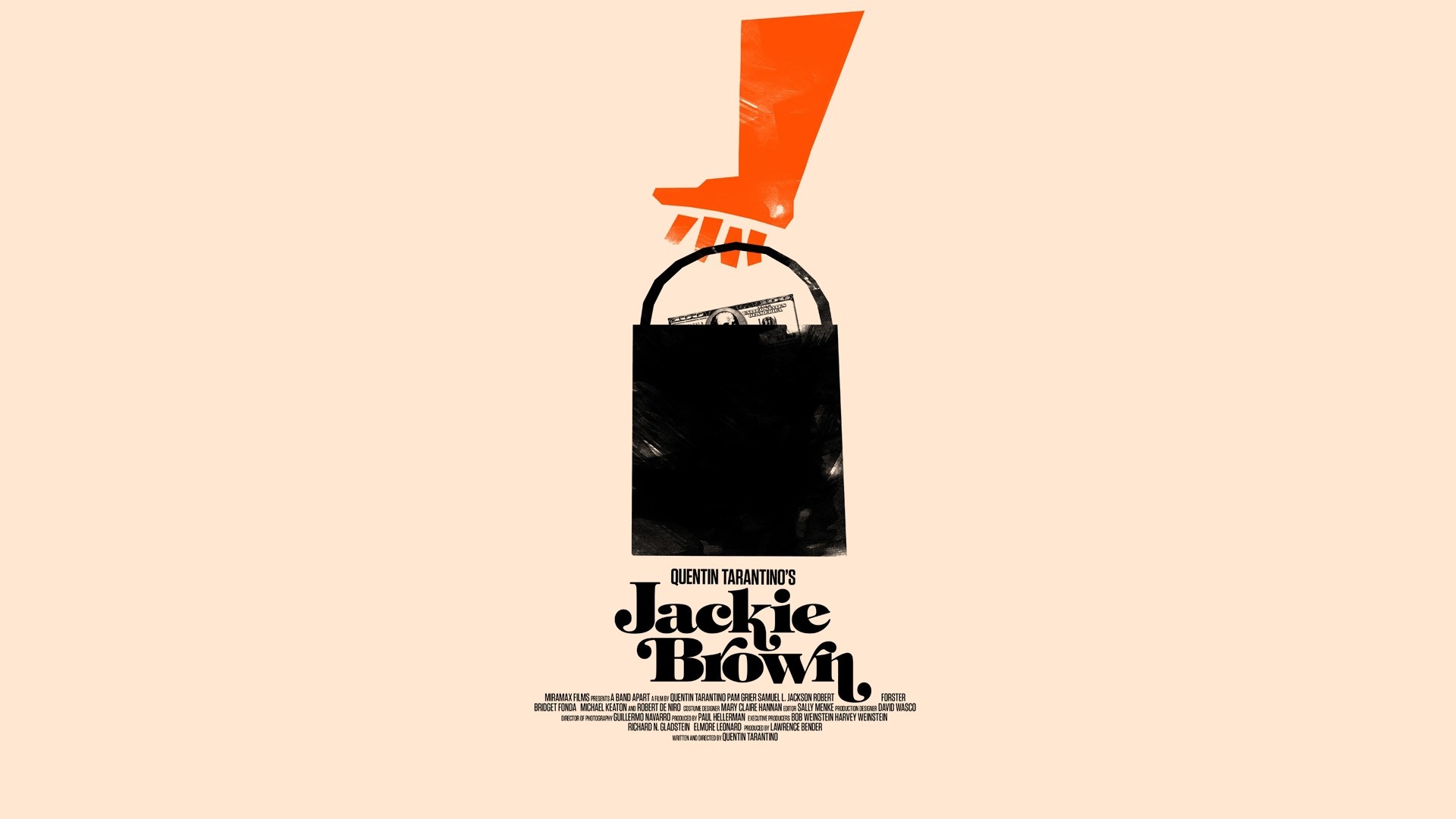 Jackie Brown Movies Minimalism Artwork Writing 1920x1080