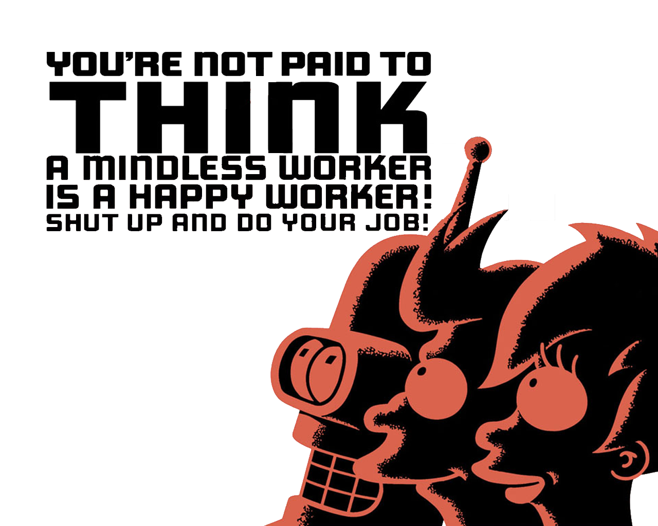 Futurama Bender Red Typography 1280x1024