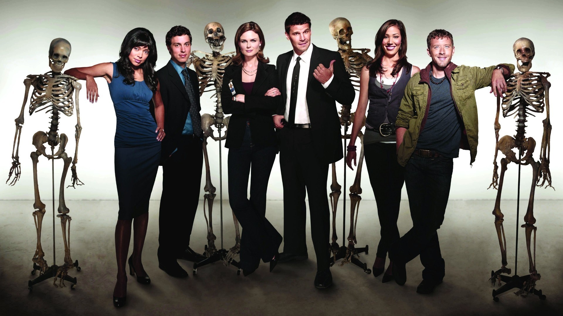 David Boreanaz Emily Deschanel Seeley Booth Temperance Brennan Jack Hodgins T J Thyne Camille Saroya 1920x1080