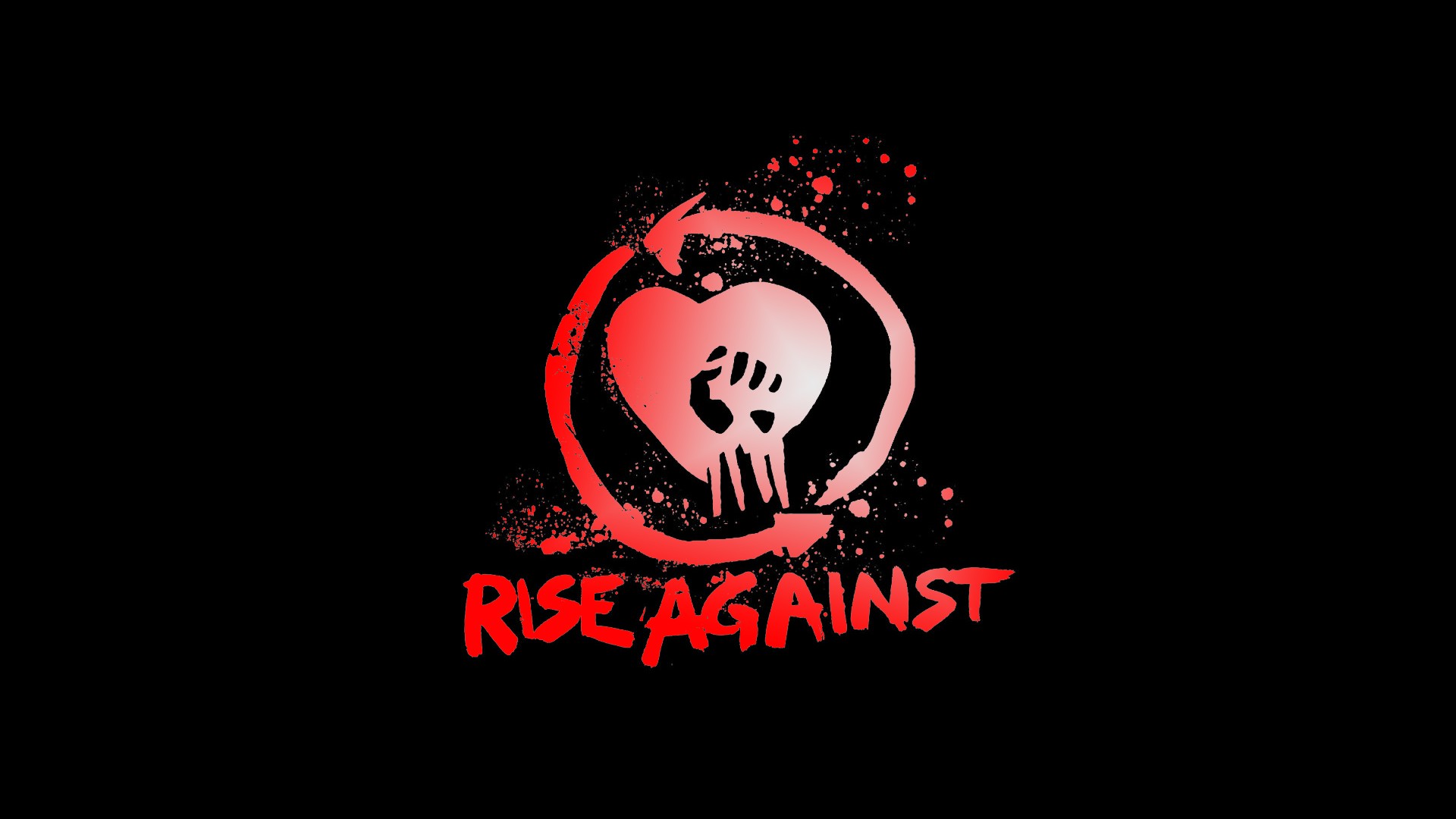 Rise Against Typography Circle Black Background Minimalism Arrows Design 1920x1080