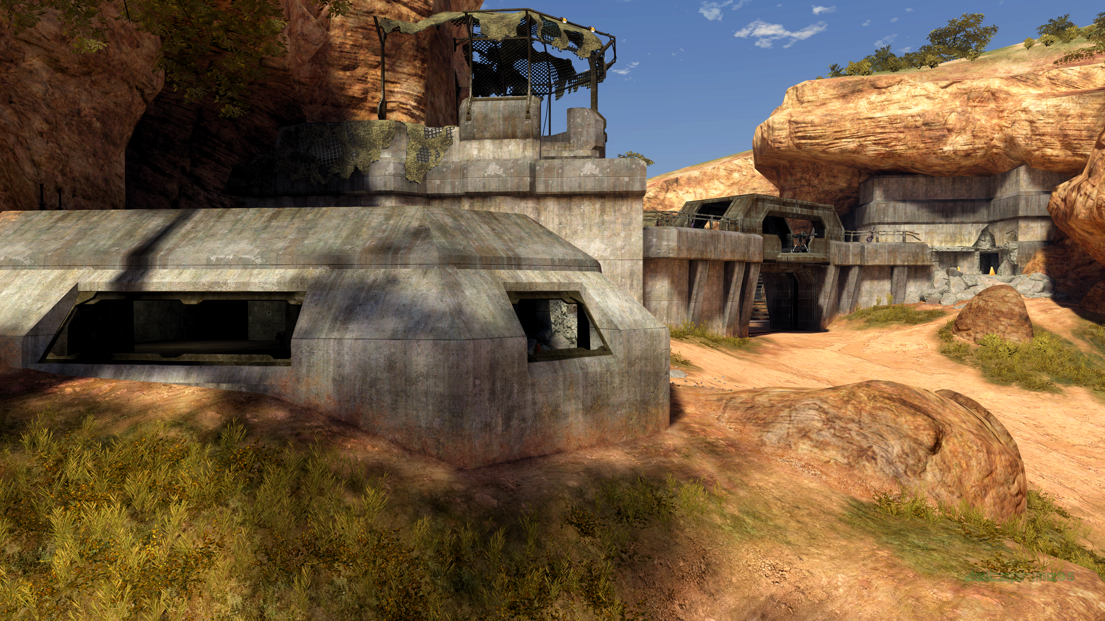 In Game PC Gaming Screen Shot Halo 3 High Ground Multiplayer Map Africa Science Fiction Bunker Fortr 3840x2160