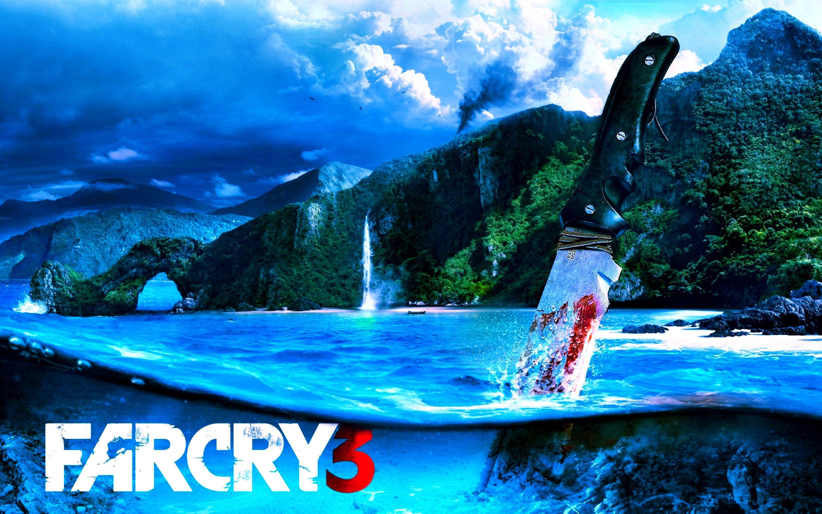 Cloud Far Cry Knife Mountain Tropical Turquoise Water 2880x1800