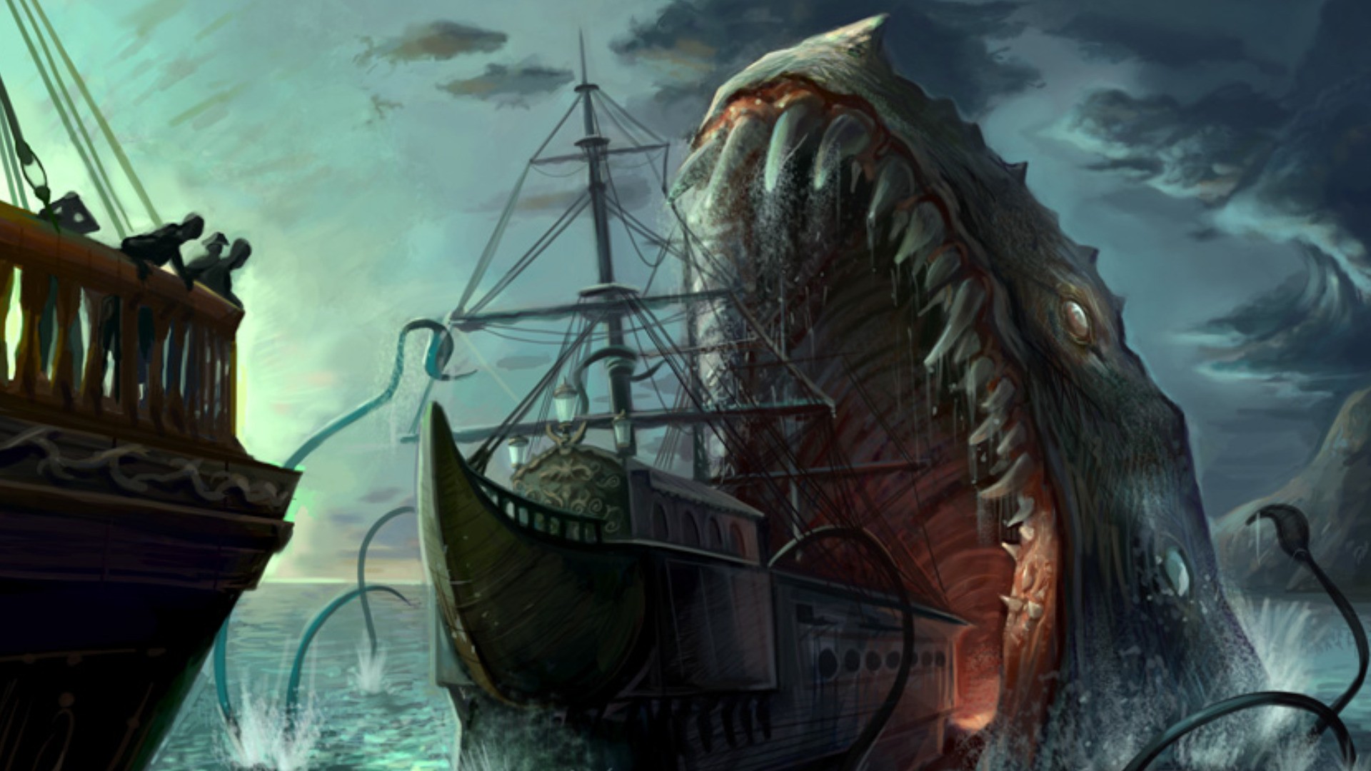 Fantasy Sea Monster 1920x1080