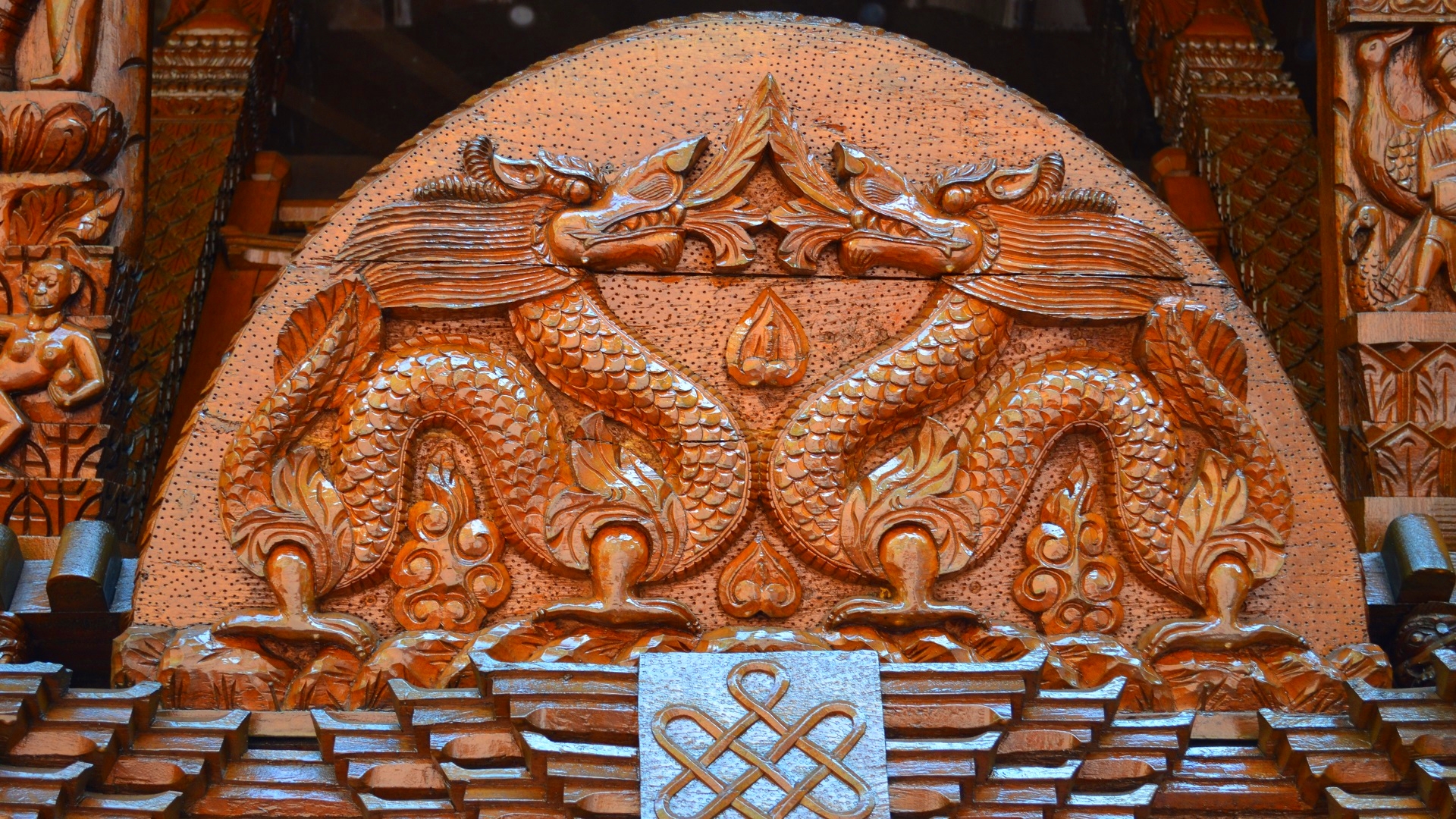 Brisbane Building Carving Dragon Nepalese Pagoda Photography Wood 1920x1080