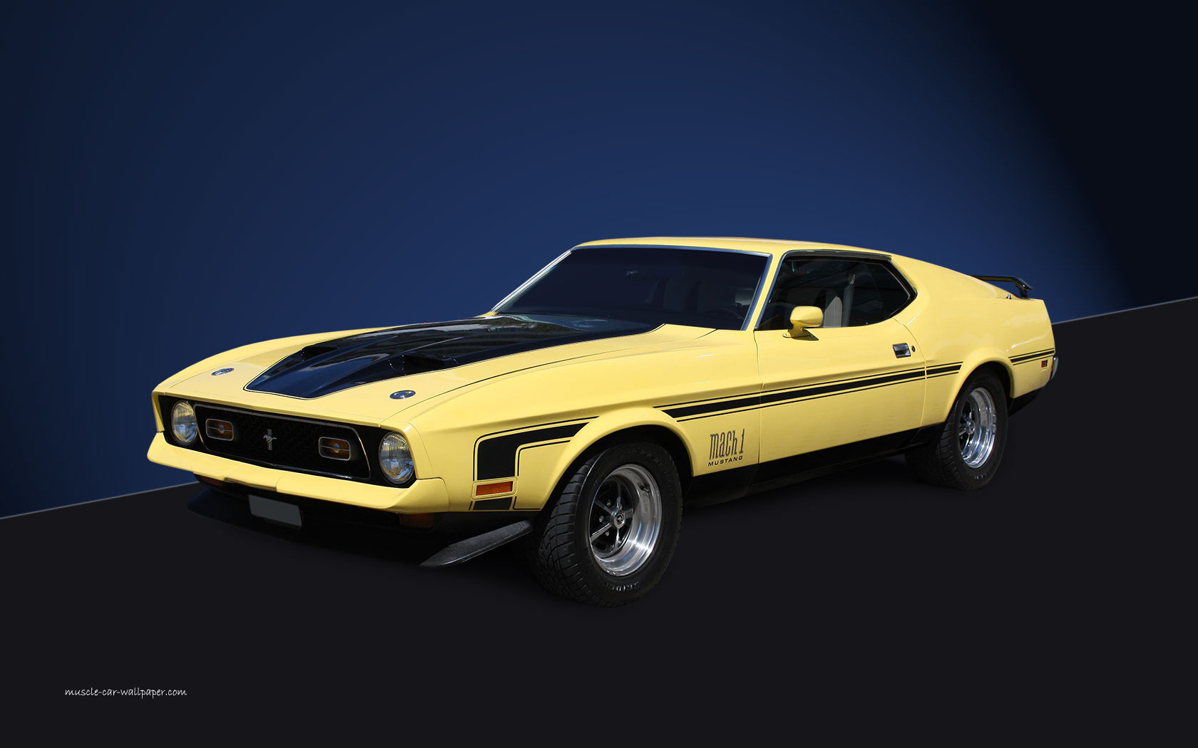 Classic Car Fastback Ford Ford Mustang Mach 1 Muscle Car Yellow Car 1680x1050
