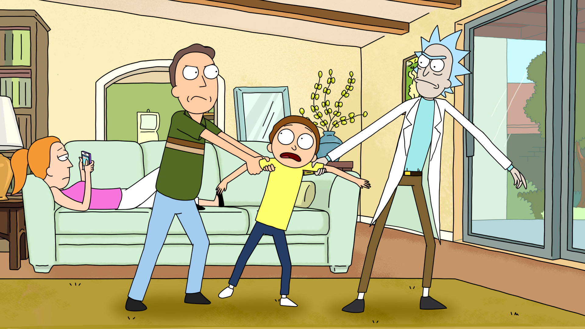 Jerry Smith Morty Smith Rick Sanchez Rick And Morty Summer Smith 1920x1080