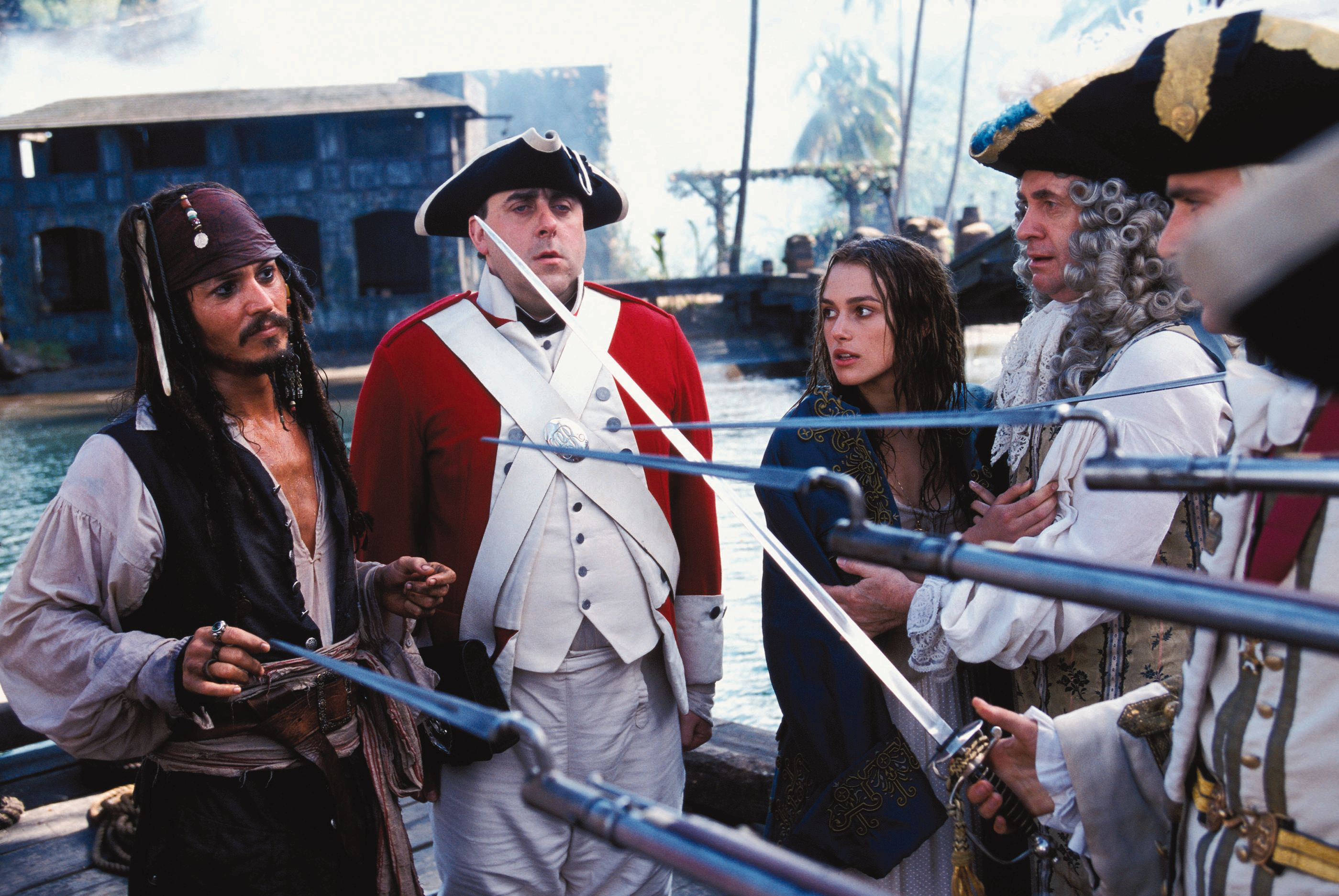 Elizabeth Swann Jack Sparrow Johnny Depp Keira Knightley 2799x1874