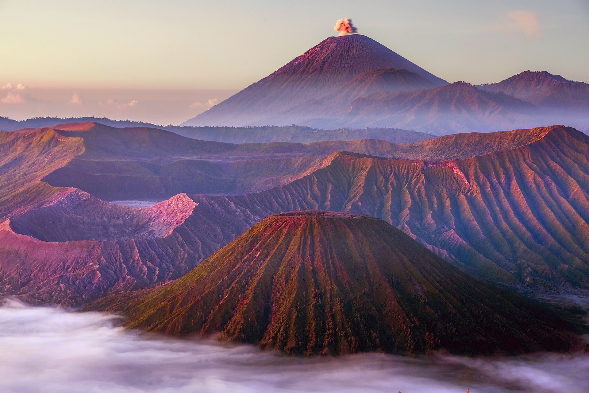 Indonesia Landscape Mountain Nature Volcano 1920x1280