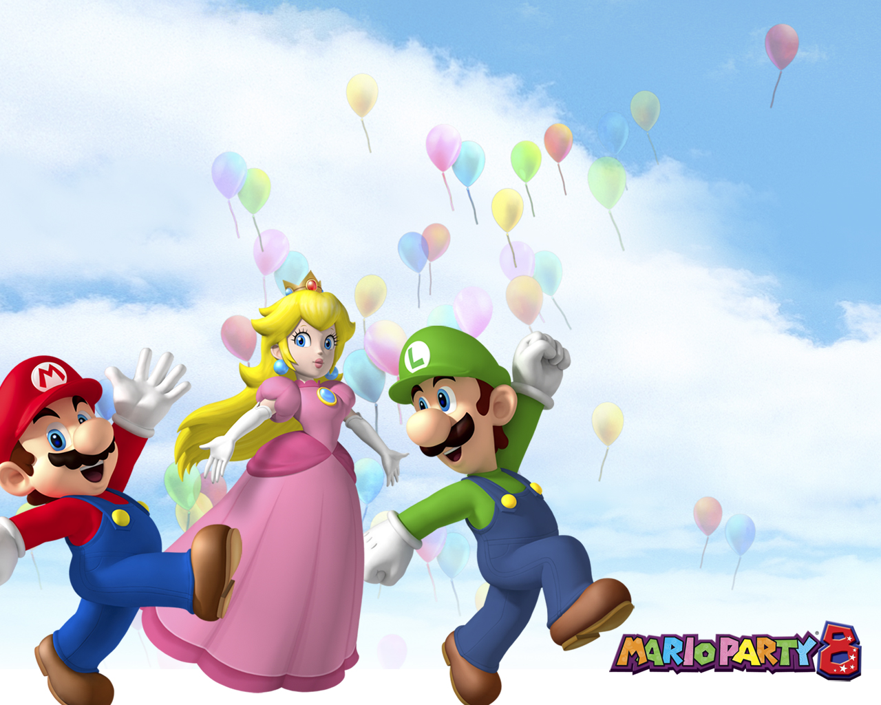 Luigi Mario Princess Peach 1280x1024