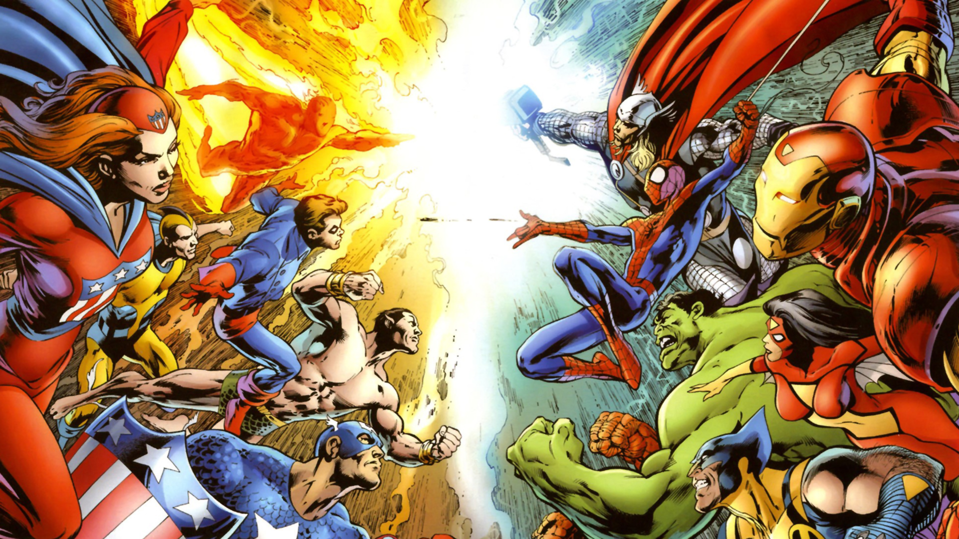 Avengers Bucky Barnes Captain America Hulk Human Torch Marvel Comics Invaders Marvel Comics Iron Man 1920x1080