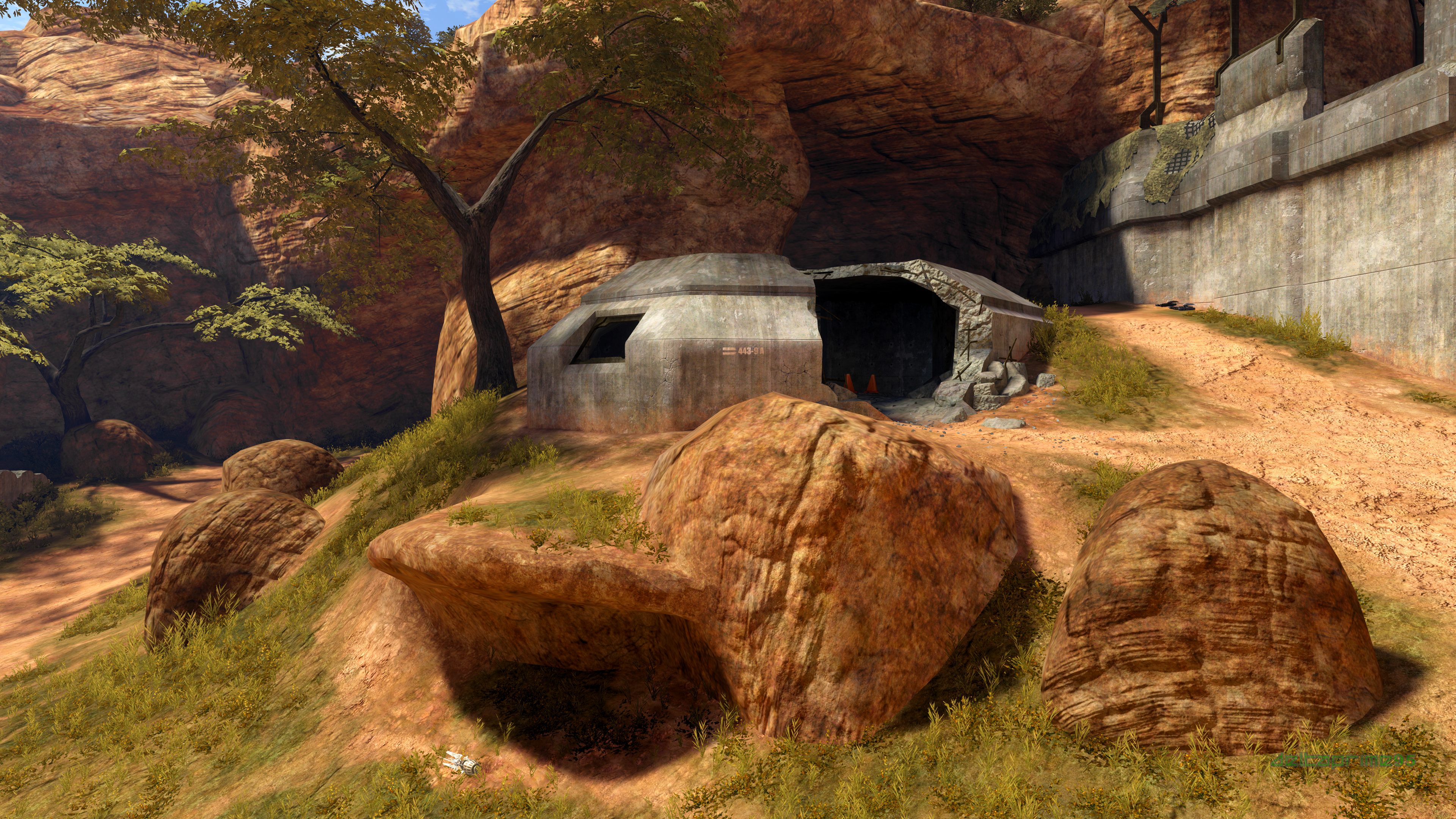 In Game Screen Shot PC Gaming Halo 3 High Ground Multiplayer Map Africa Bunker Fortress Wall 3840x2160