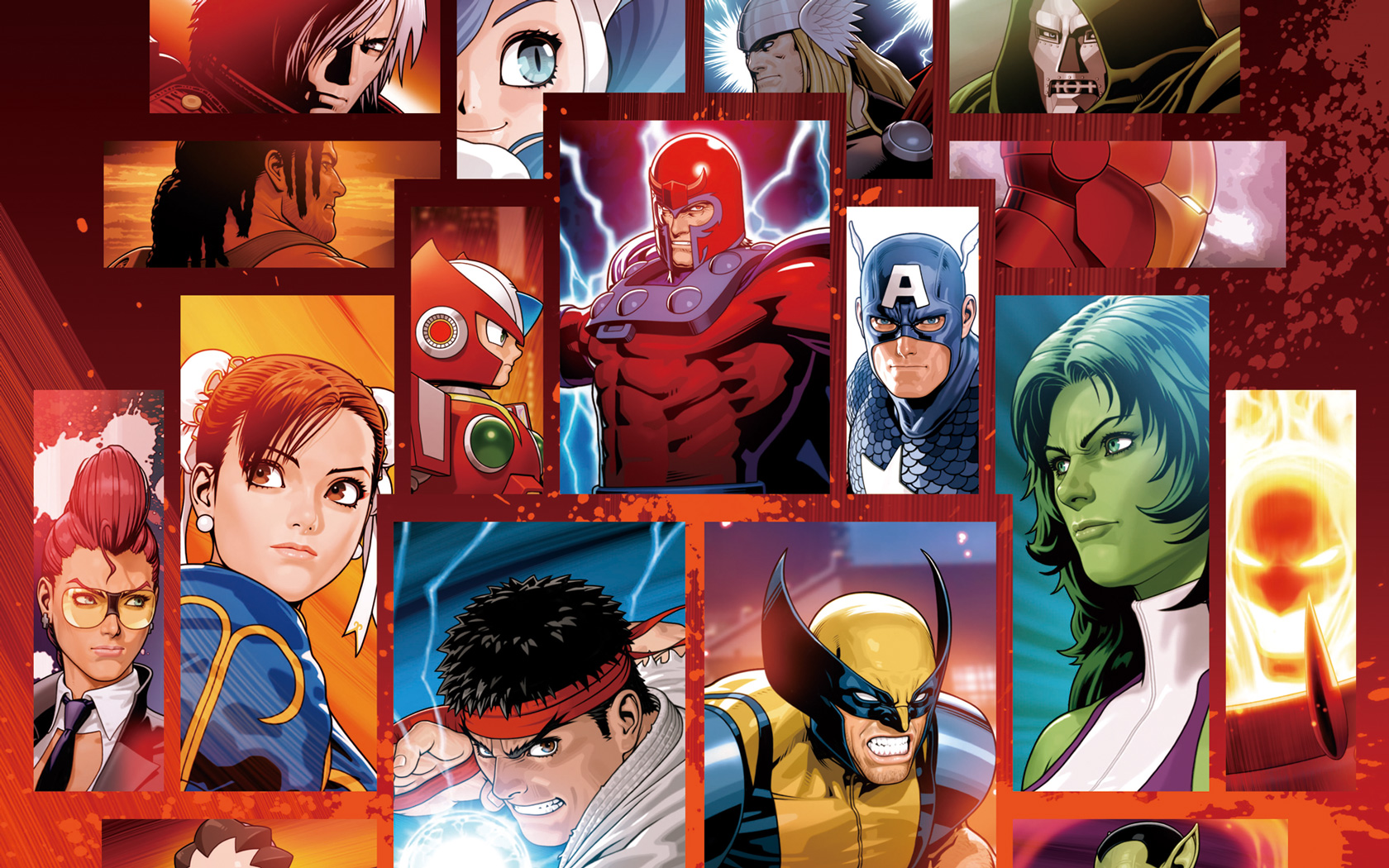 Captain America Doctor Doom Iron Man Magneto Marvel Comics Thor Wolverine 1680x1050