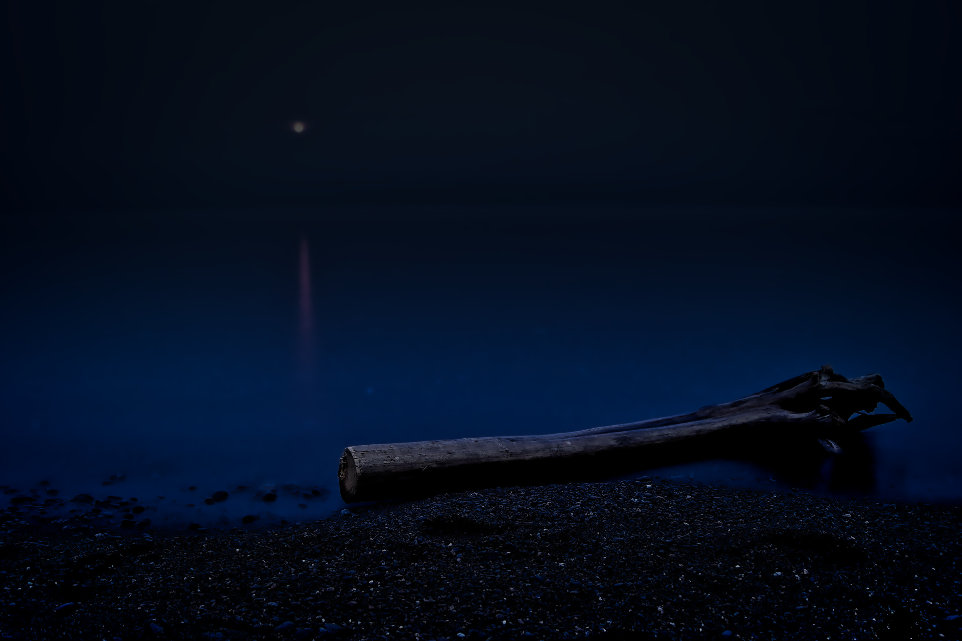 Driftwood Hdr Lake Night Sunset 1920x1280